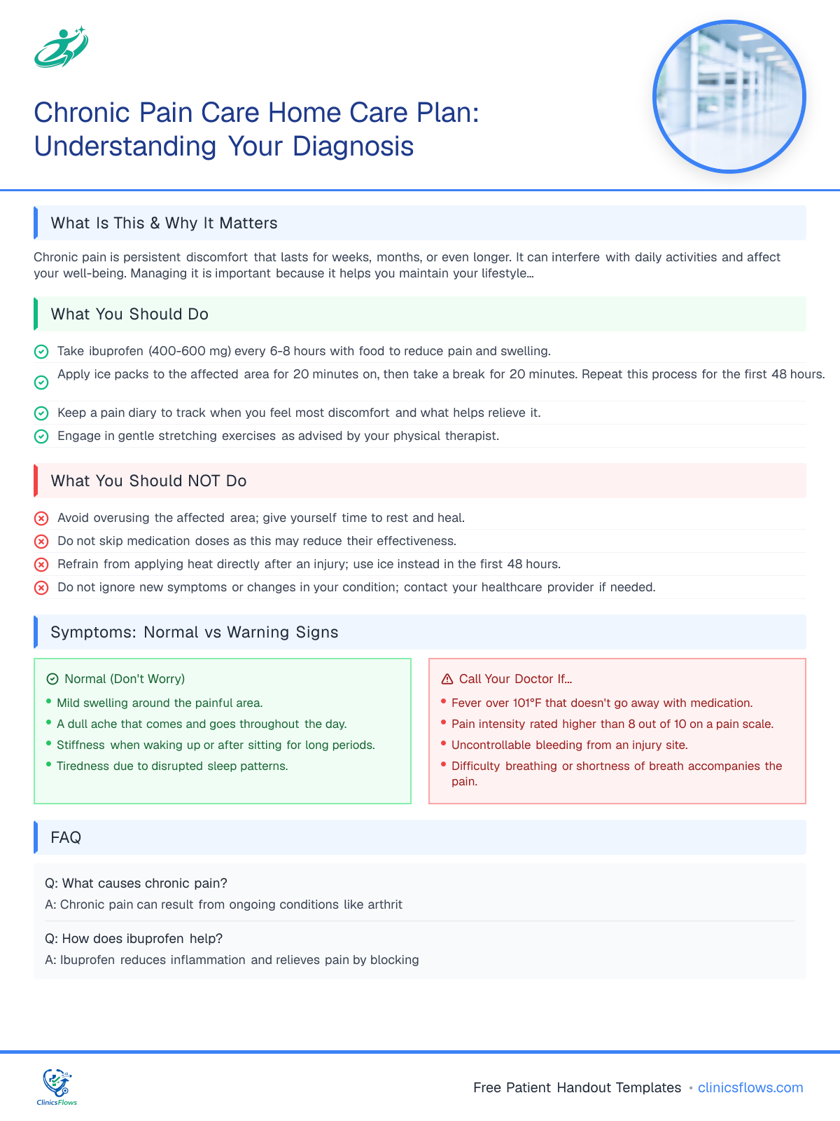 Chronic Pain Care Home Care Plan: Understanding Your Diagnosis - patient handout preview