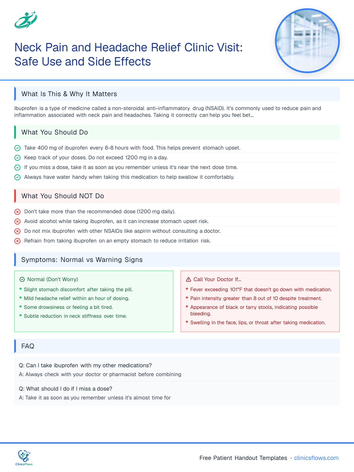Neck Pain and Headache Relief Clinic Visit: Safe Use and Side Effects - patient handout preview