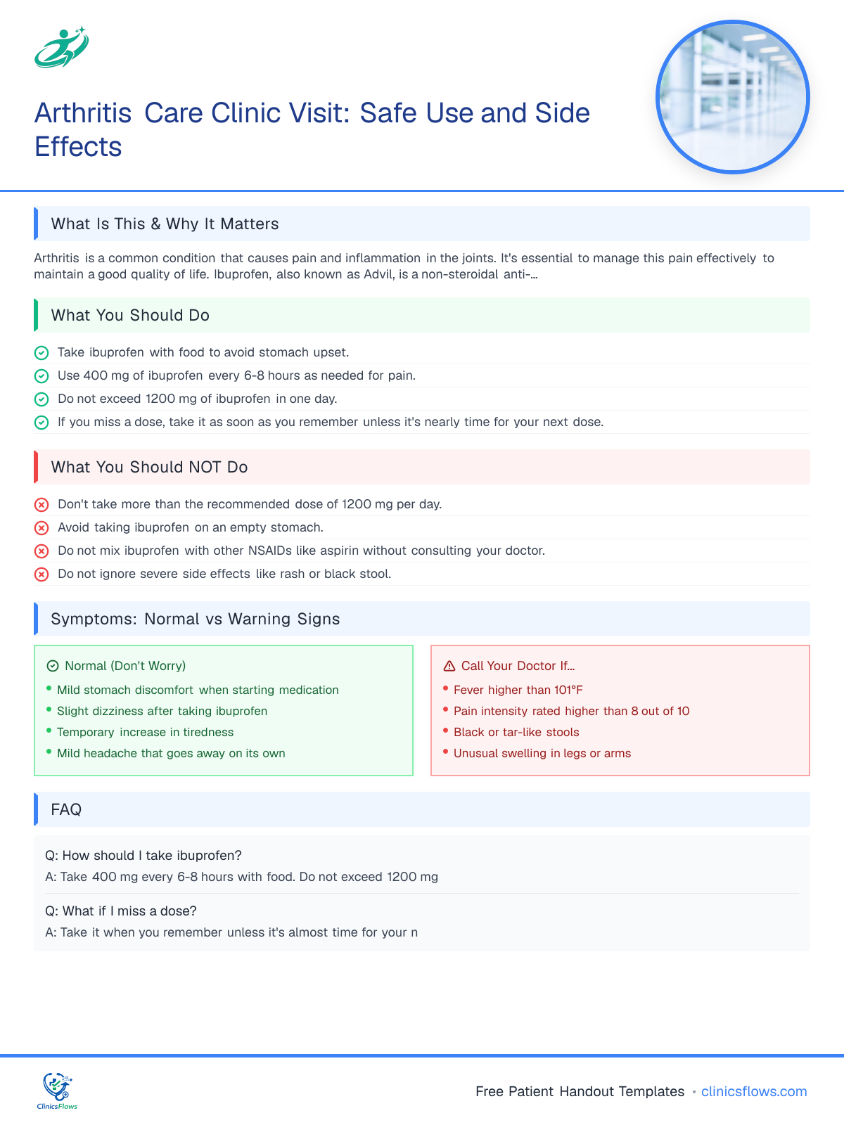 Arthritis Care Clinic Visit: Safe Use and Side Effects - patient handout preview