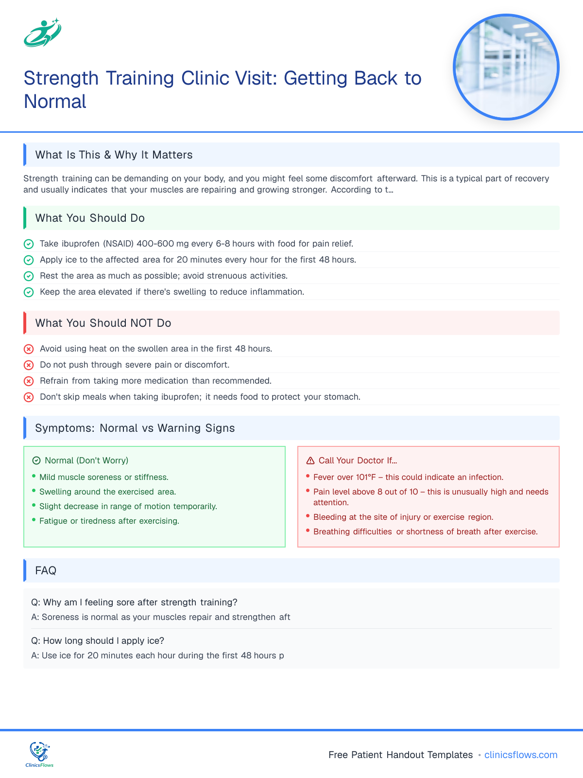 Strength Training Clinic Visit: Getting Back to Normal - patient handout preview