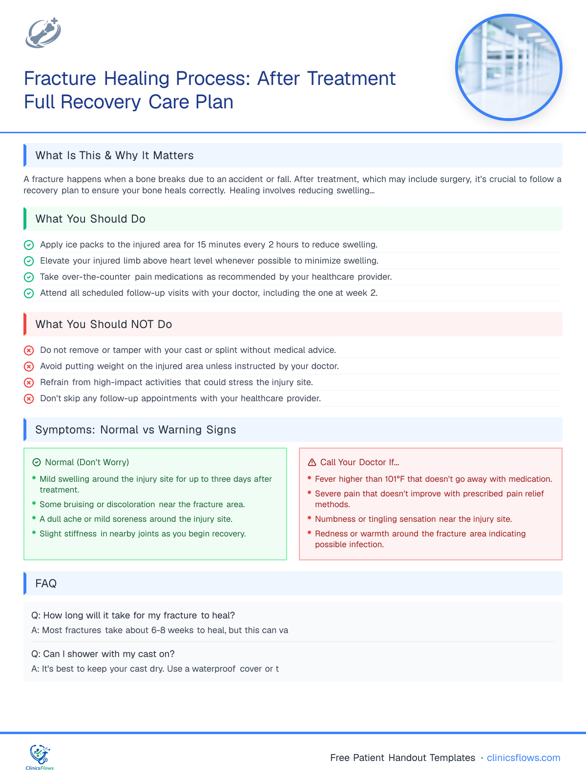 Fracture Healing Process: After Treatment Full Recovery Care Plan - patient handout preview