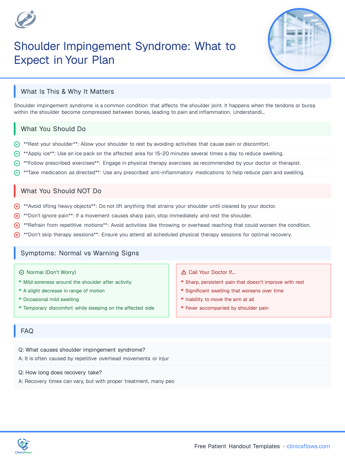 Shoulder Impingement Syndrome: What to Expect in Your Plan - patient handout preview