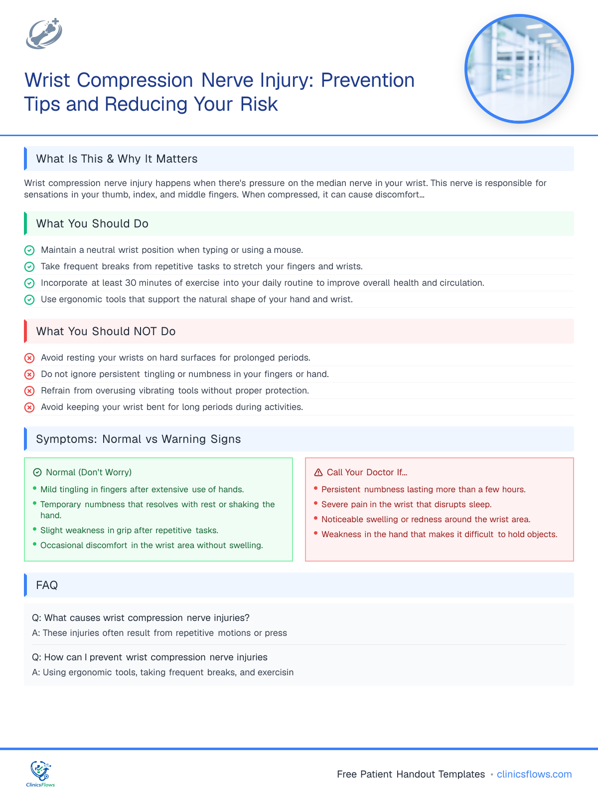 Wrist Compression Nerve Injury: Prevention Tips and Reducing Your Risk - patient handout preview