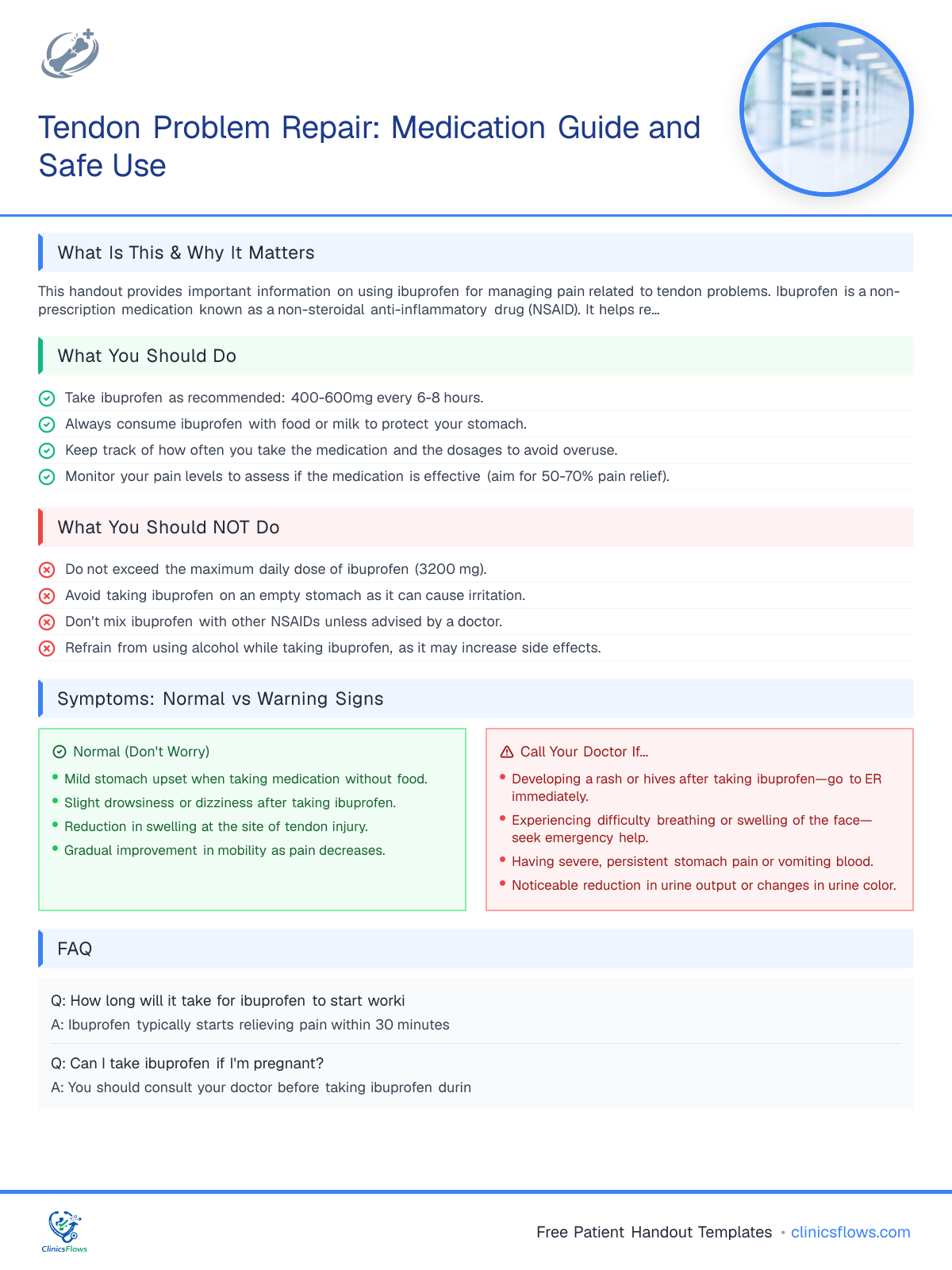 Tendon Problem Repair: Medication Guide and Safe Use - patient handout preview