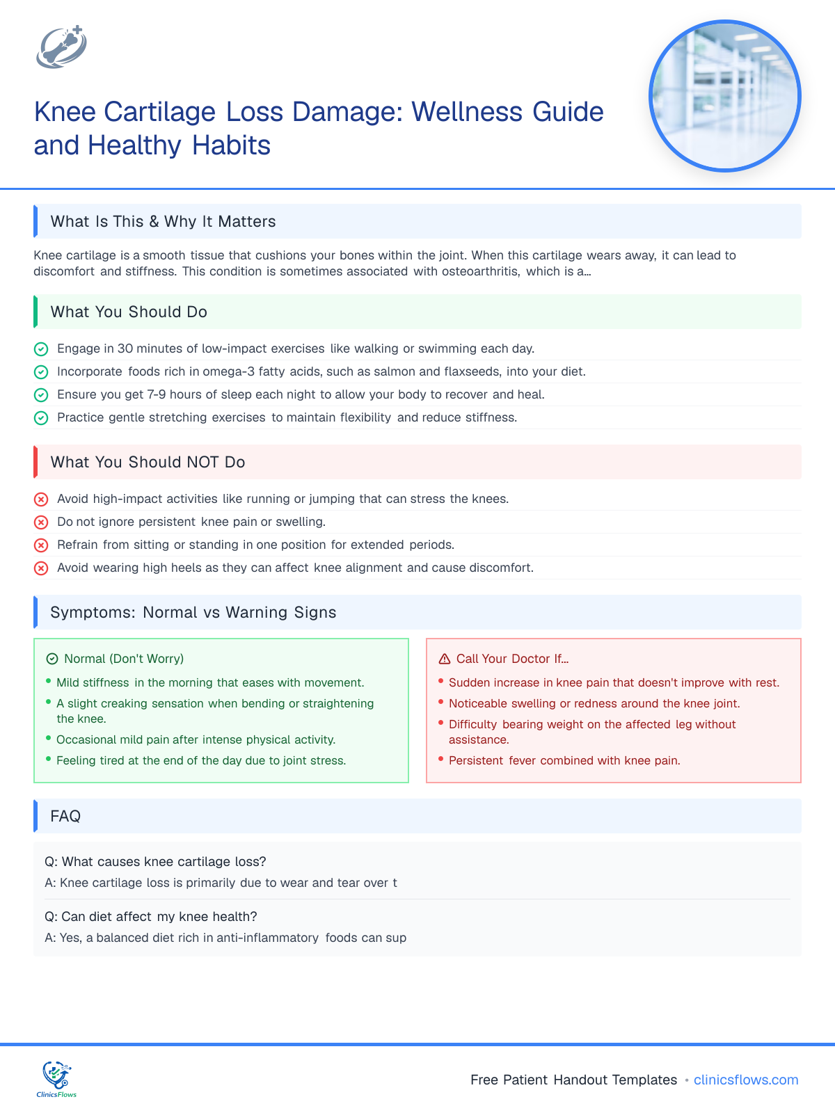 Knee Cartilage Loss Damage: Wellness Guide and Healthy Habits - patient handout preview