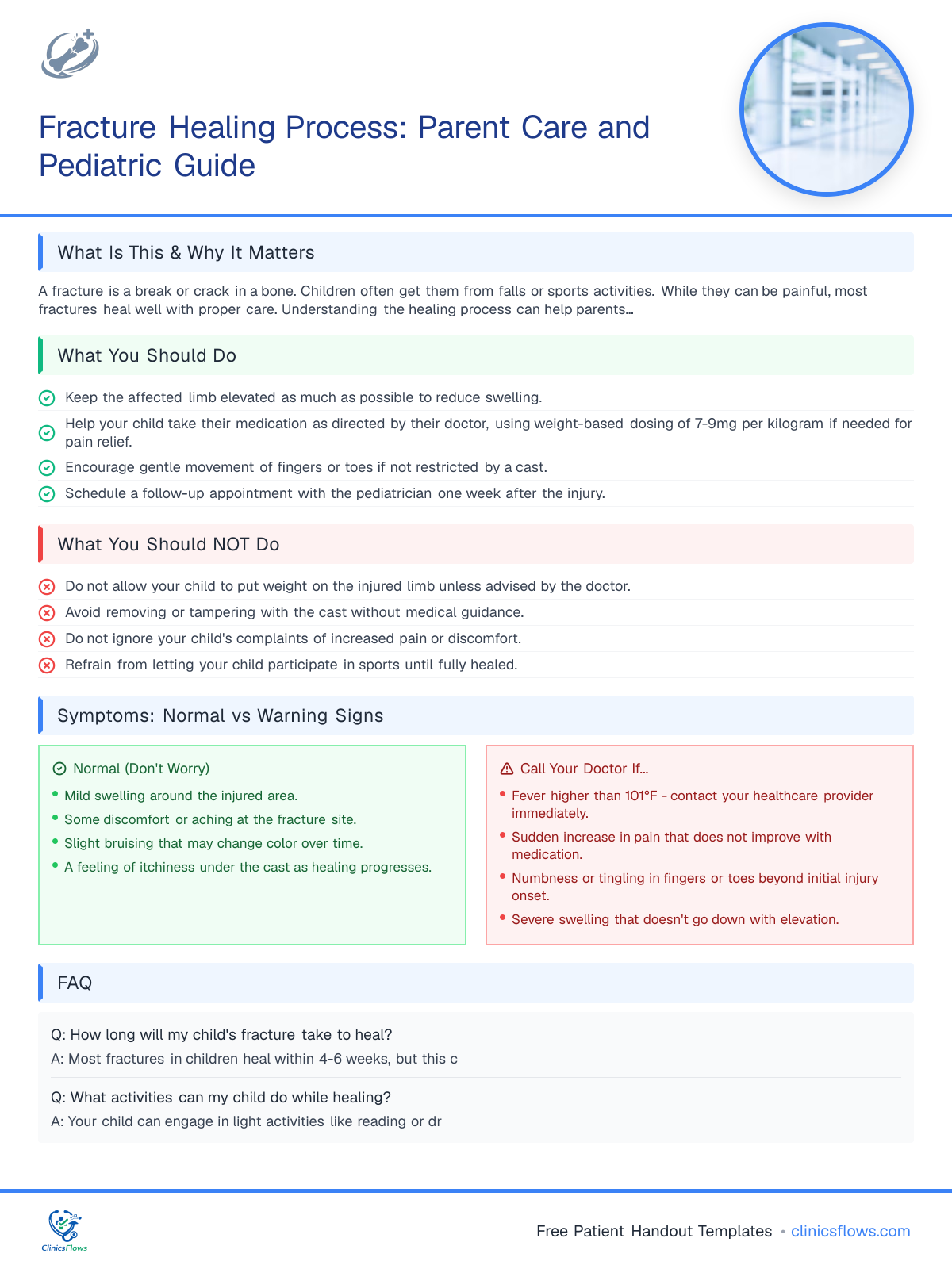 Fracture Healing Process: Parent Care and Pediatric Guide - patient handout preview