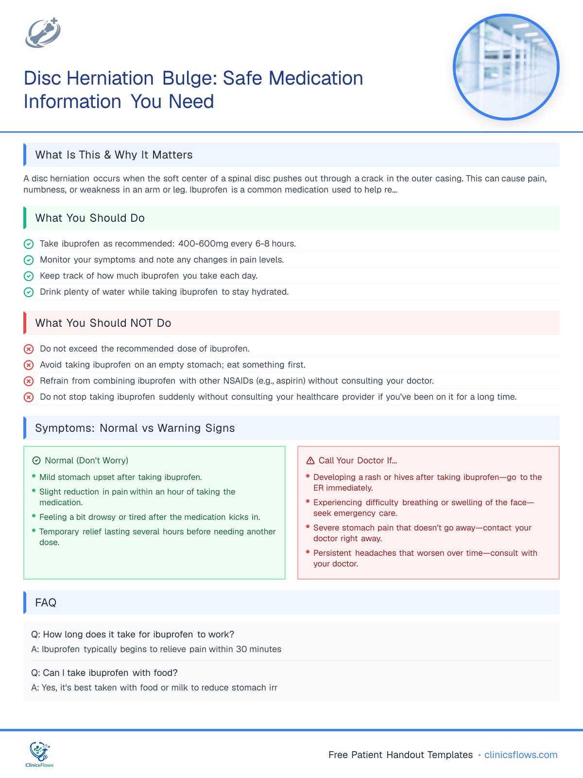 Disc Herniation Bulge: Safe Medication Information You Need - patient handout preview