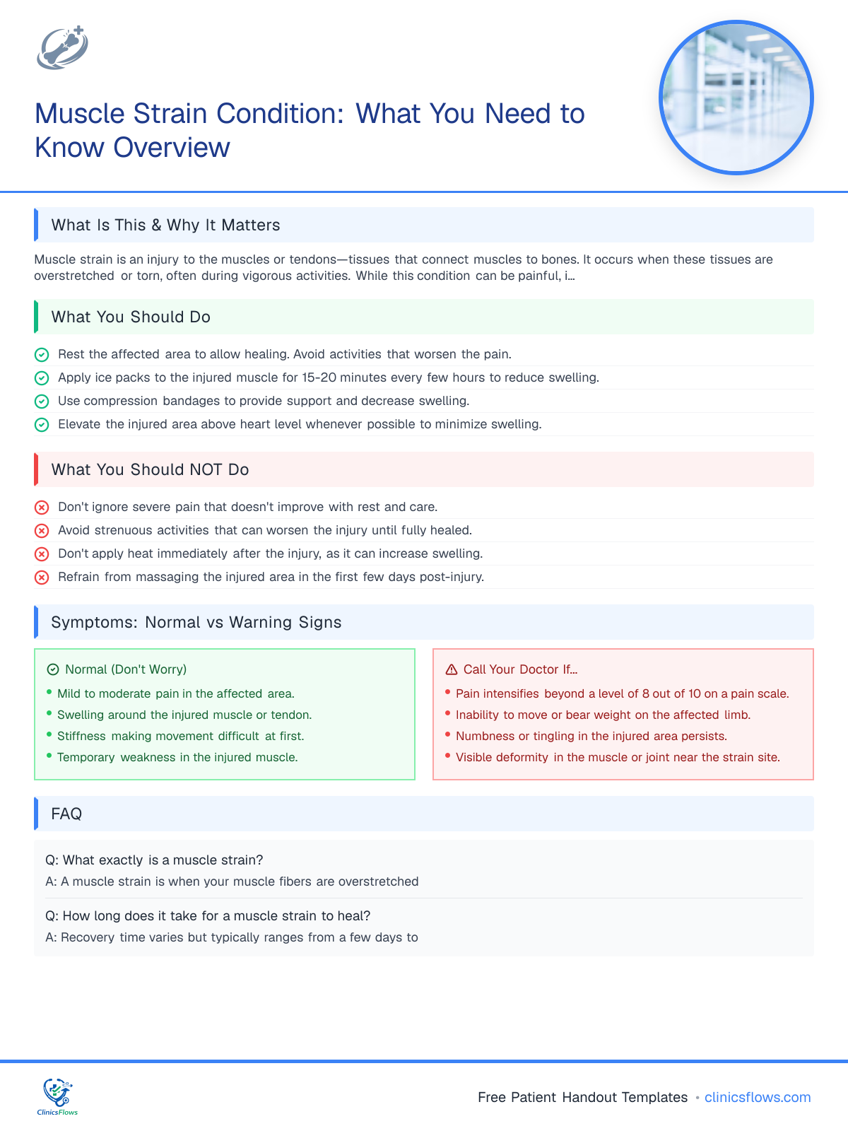 Muscle Strain Condition: What You Need to Know Overview - patient handout preview