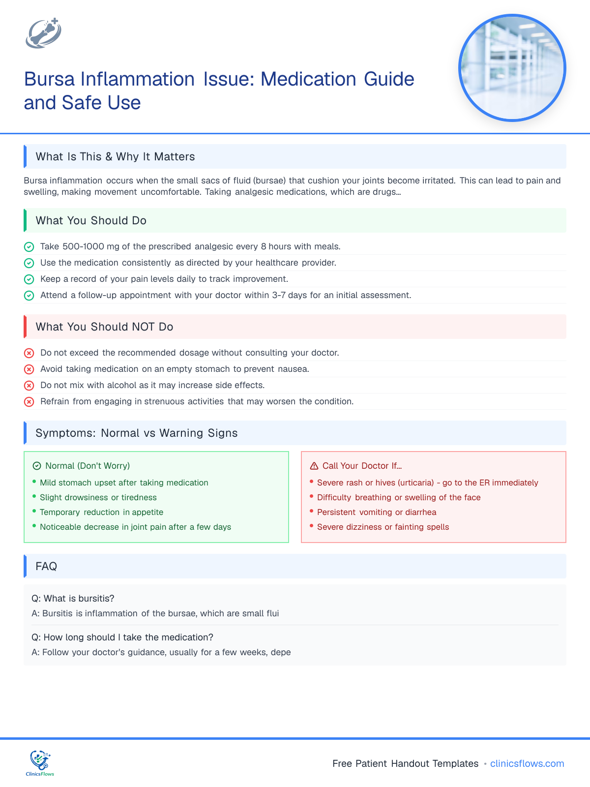 Bursa Inflammation Issue: Medication Guide and Safe Use - patient handout preview