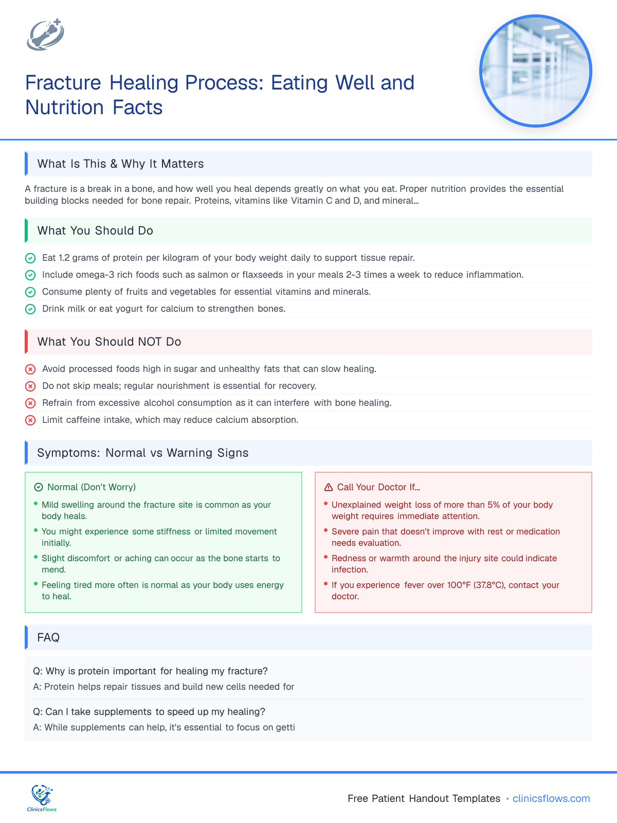 Fracture Healing Process: Eating Well and Nutrition Facts - patient handout preview