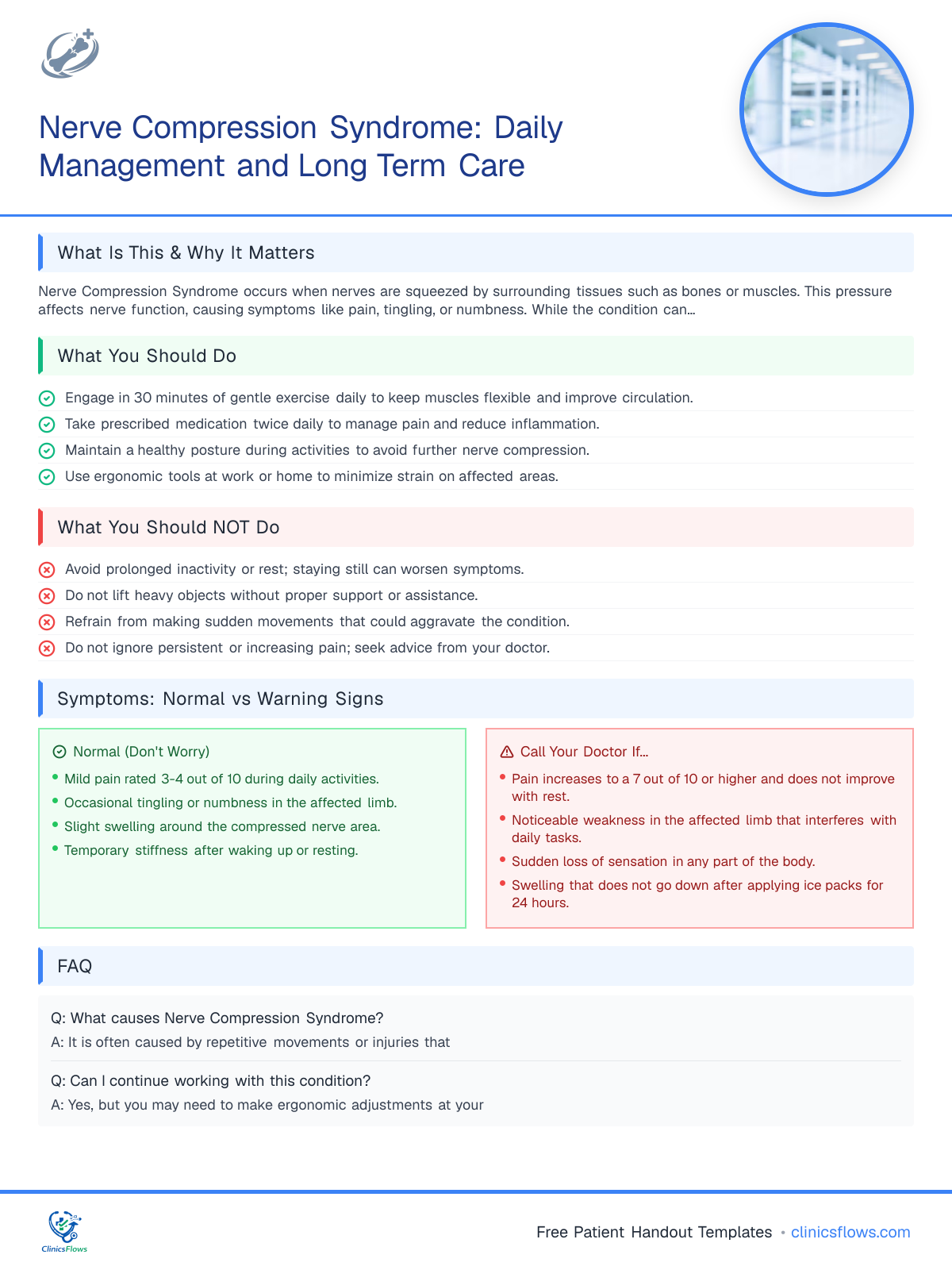 Nerve Compression Syndrome: Daily Management and Long Term Care - patient handout preview