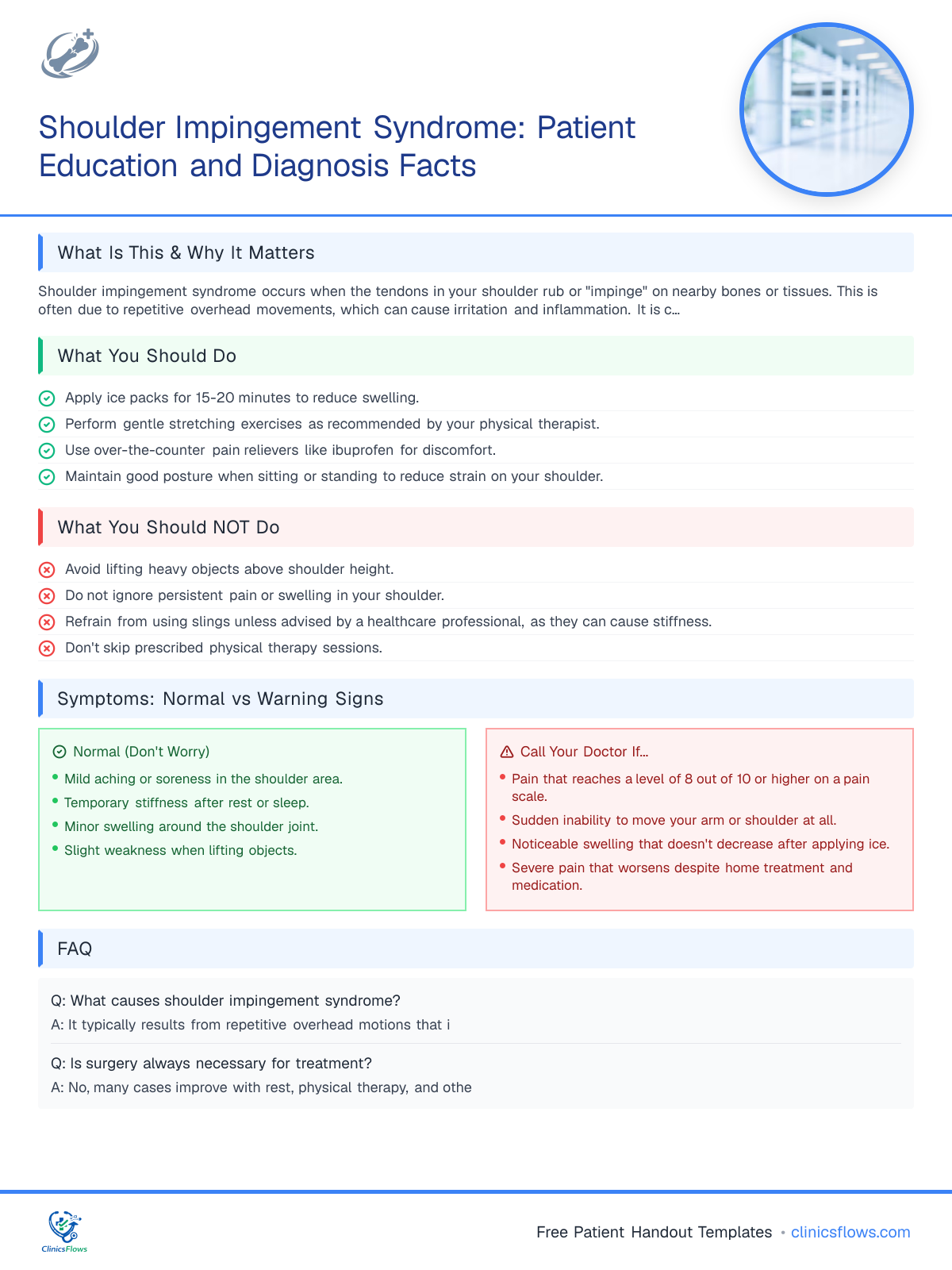 Shoulder Impingement Syndrome: Patient Education and Diagnosis Facts - patient handout preview