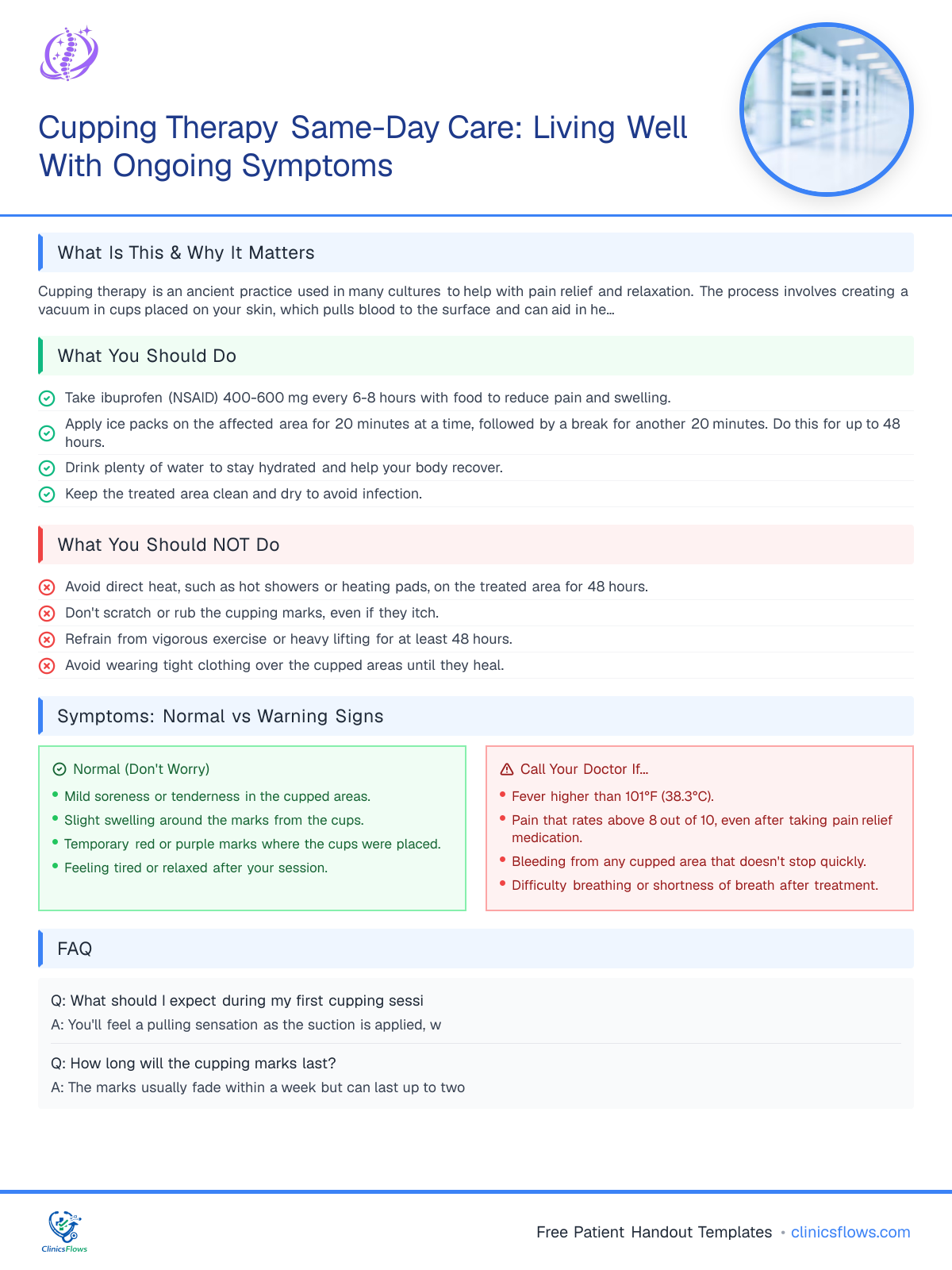 Cupping Therapy Same-Day Care: Living Well With Ongoing Symptoms - patient handout preview