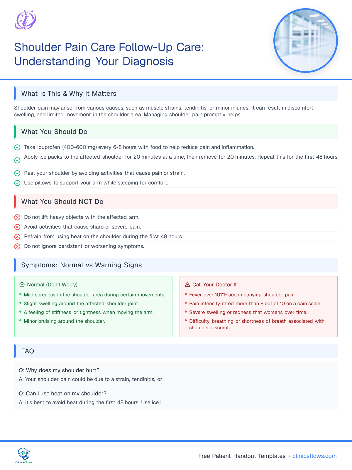 Shoulder Pain Care Follow-Up Care: Understanding Your Diagnosis - patient handout preview