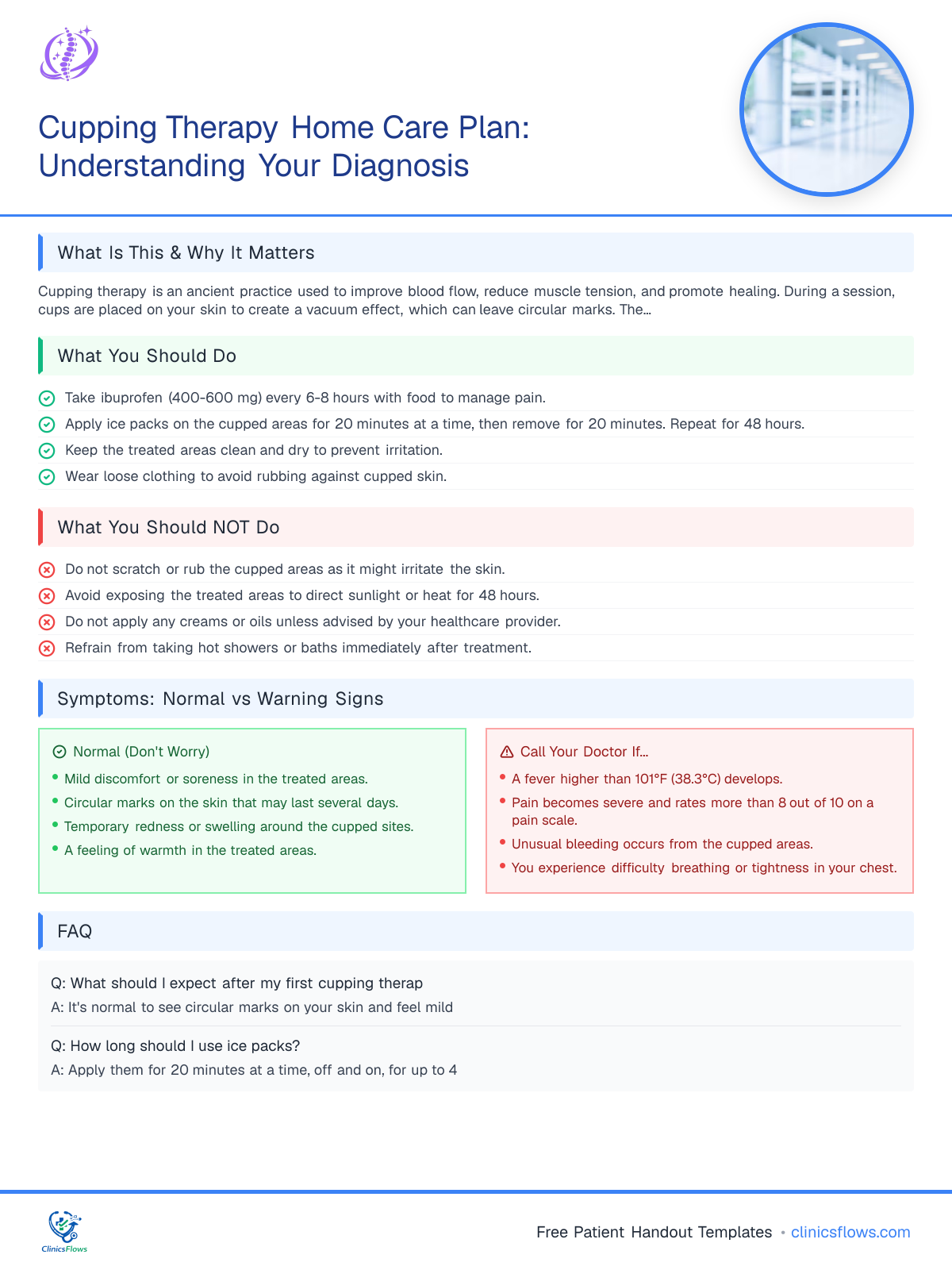 Cupping Therapy Home Care Plan: Understanding Your Diagnosis - patient handout preview