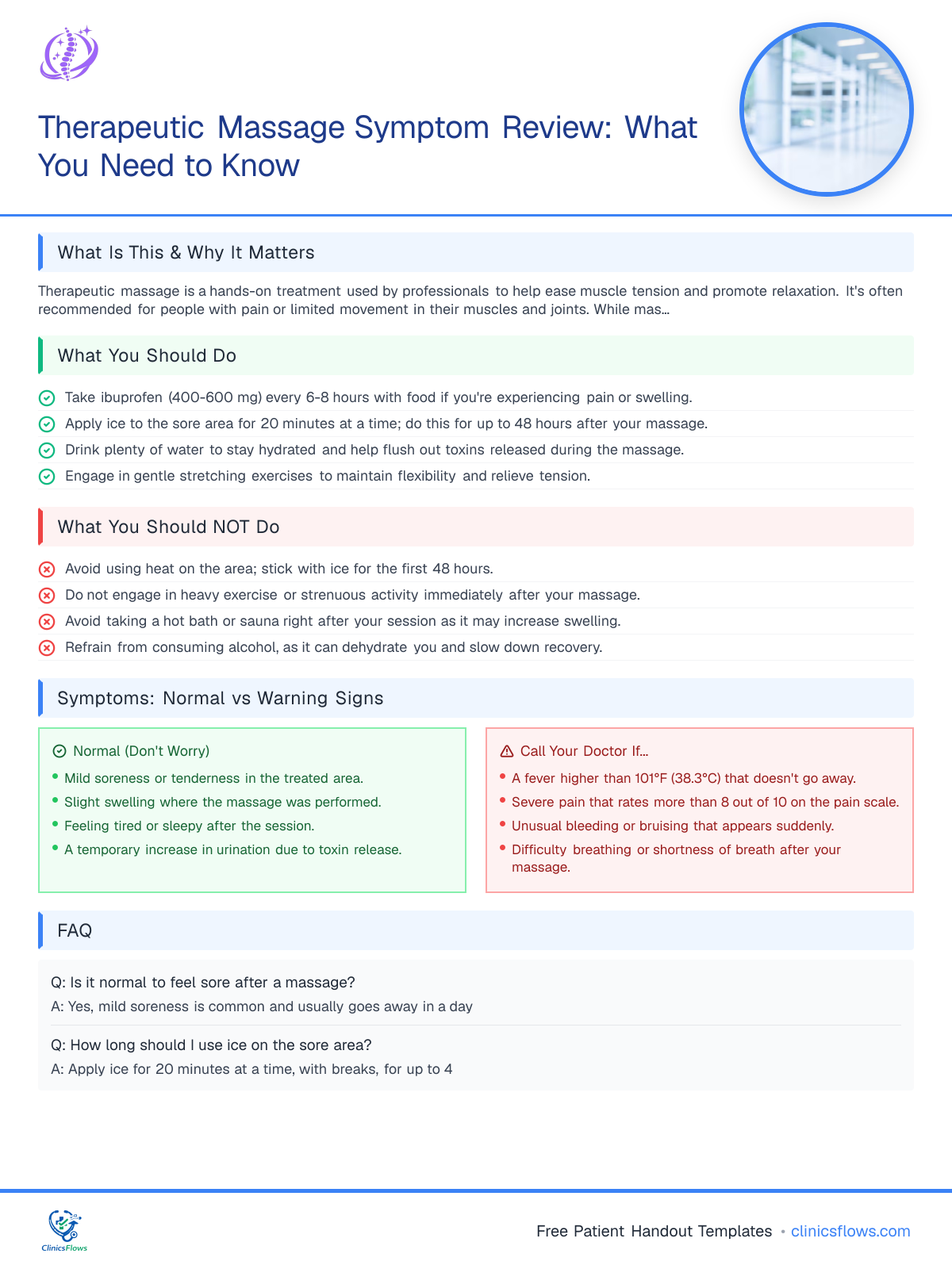 Therapeutic Massage Symptom Review: What You Need to Know - patient handout preview