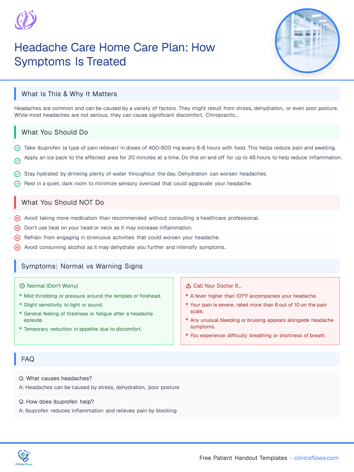 Headache Care Home Care Plan: How Symptoms Is Treated - patient handout preview