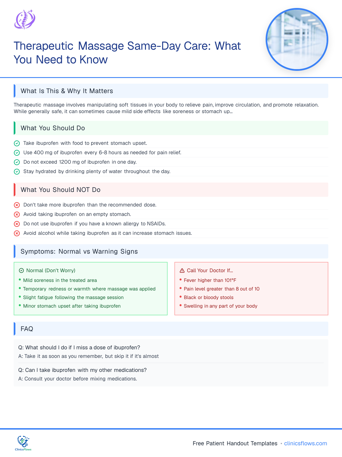 Therapeutic Massage Same-Day Care: What You Need to Know - patient handout preview
