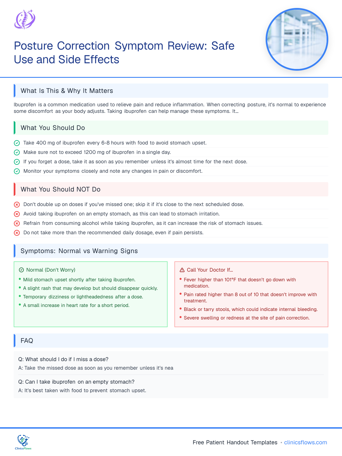 Posture Correction Symptom Review: Safe Use and Side Effects - patient handout preview