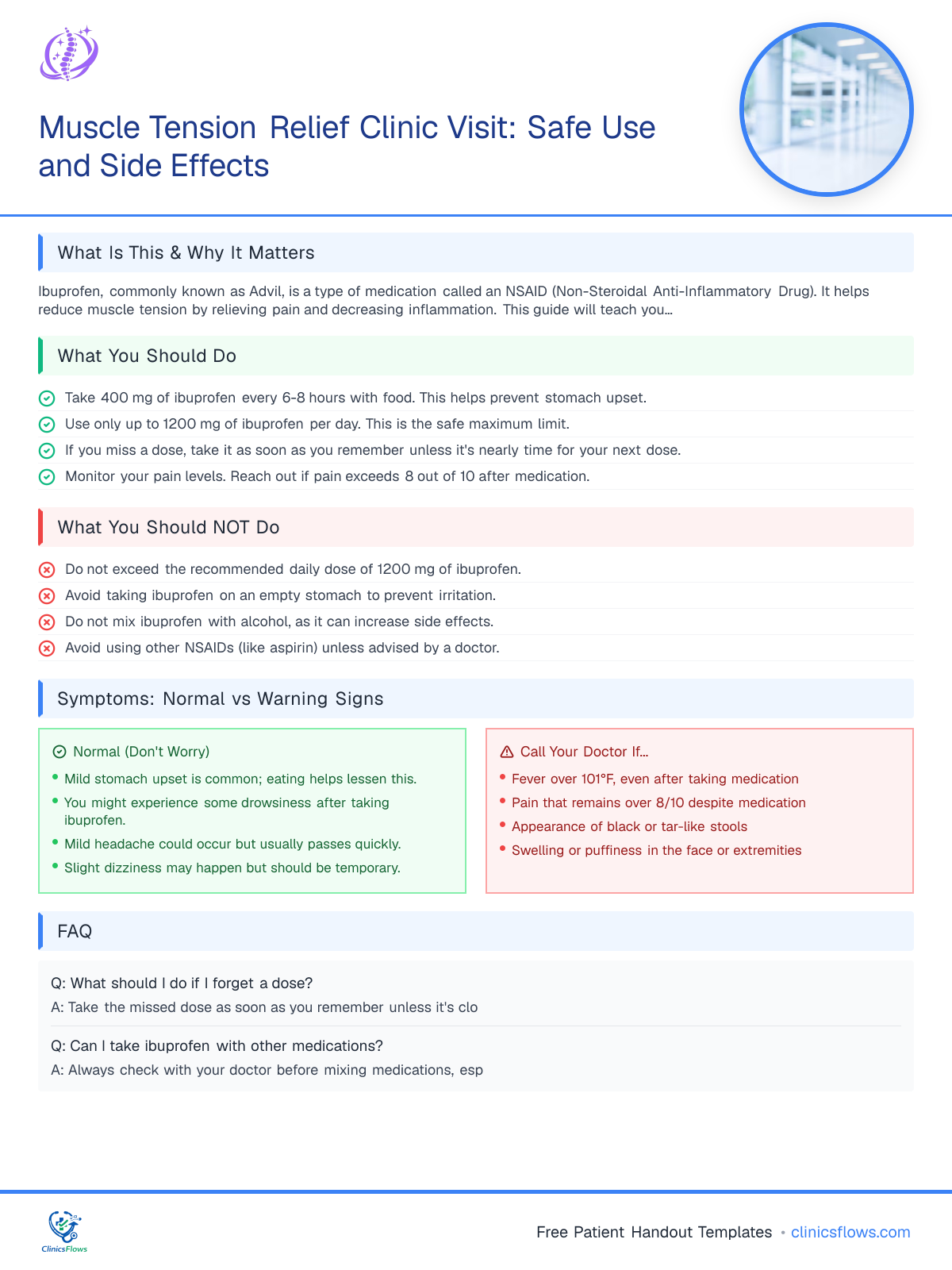 Muscle Tension Relief Clinic Visit: Safe Use and Side Effects - patient handout preview