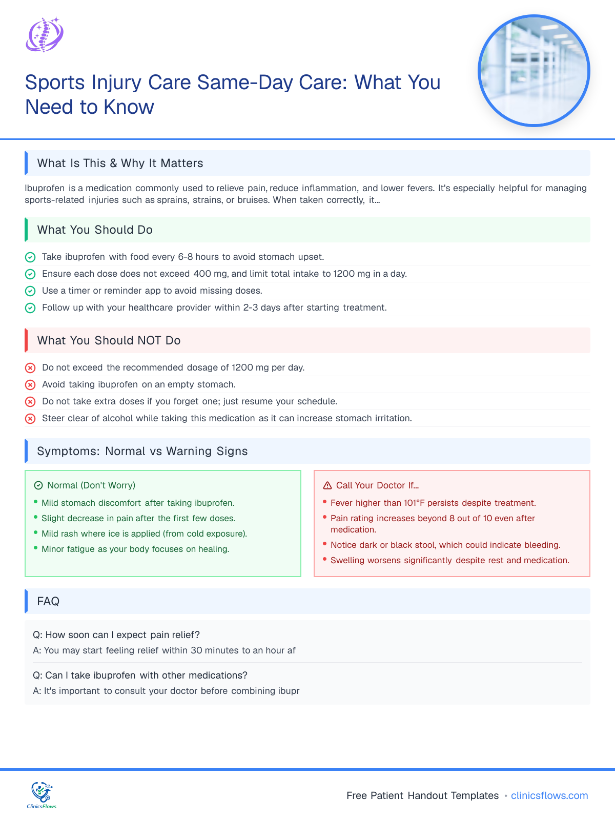 Sports Injury Care Same-Day Care: What You Need to Know - patient handout preview