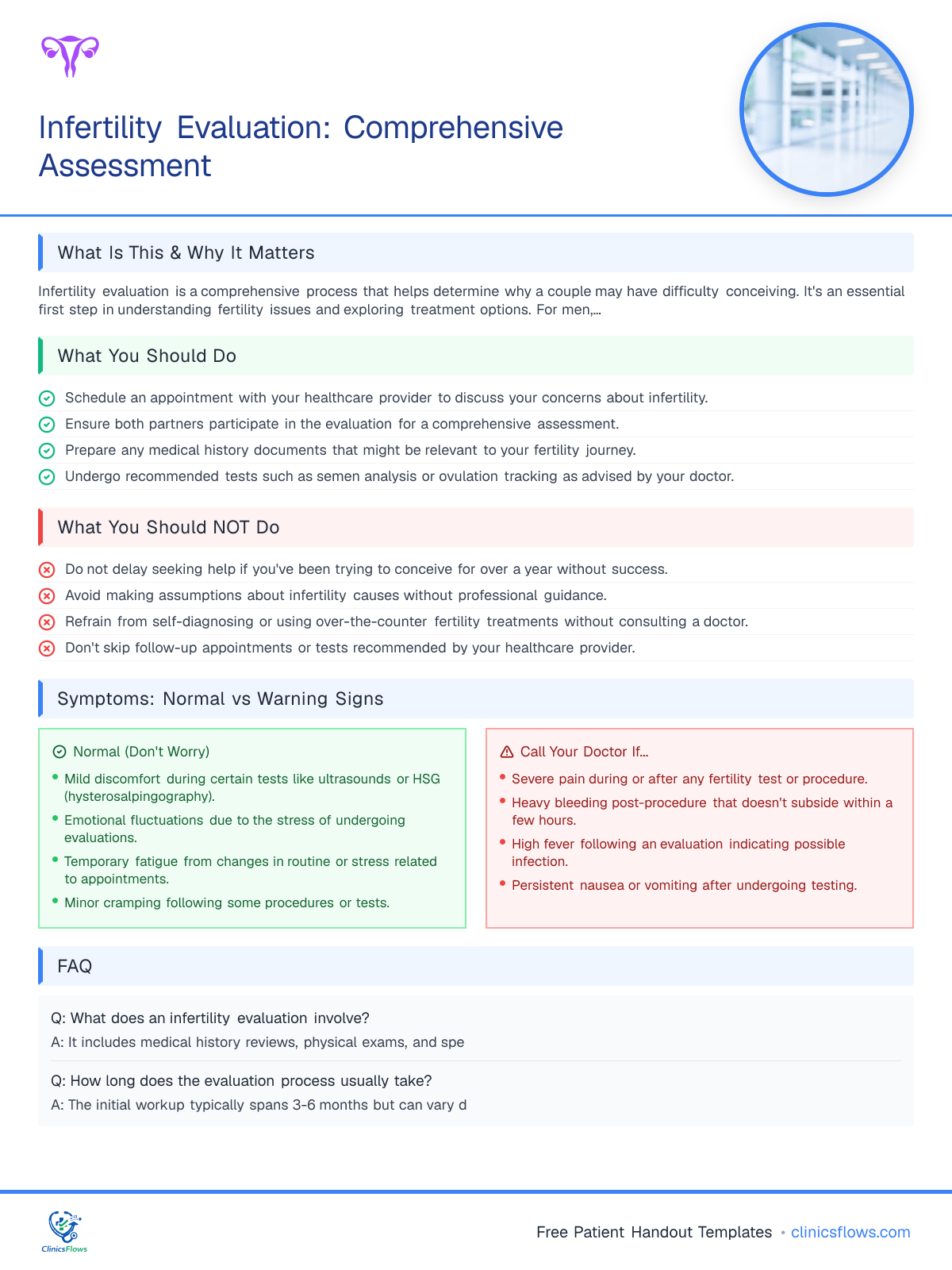 Infertility Evaluation: Comprehensive Assessment - patient handout preview