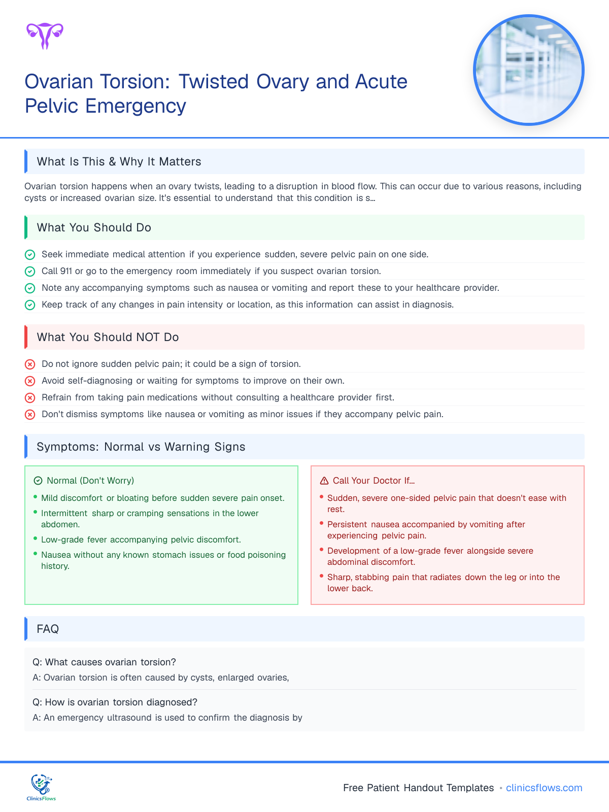 Ovarian Torsion: Twisted Ovary and Acute Pelvic Emergency - patient handout preview