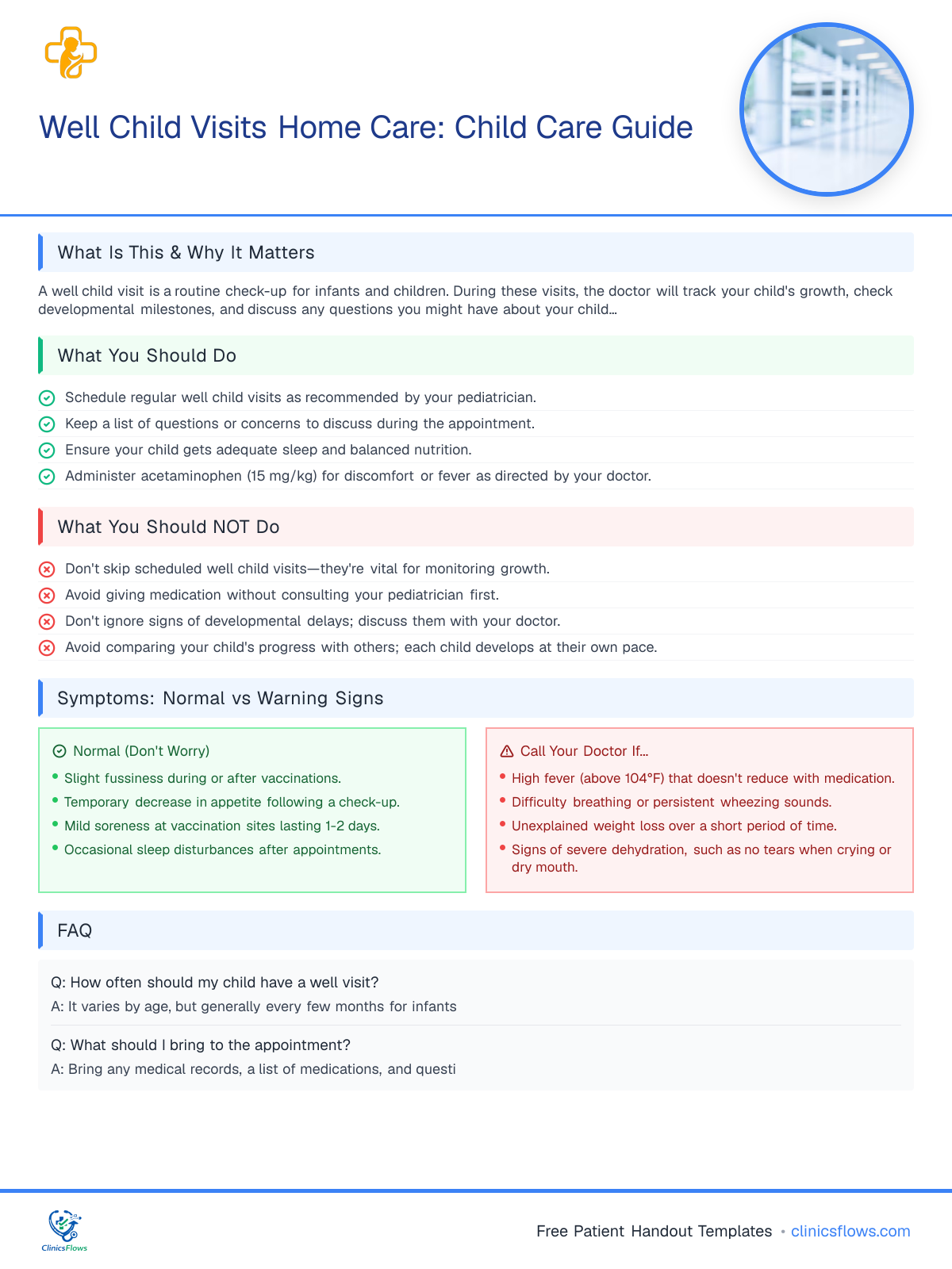 Well Child Visits Home Care: Child Care Guide - patient handout preview
