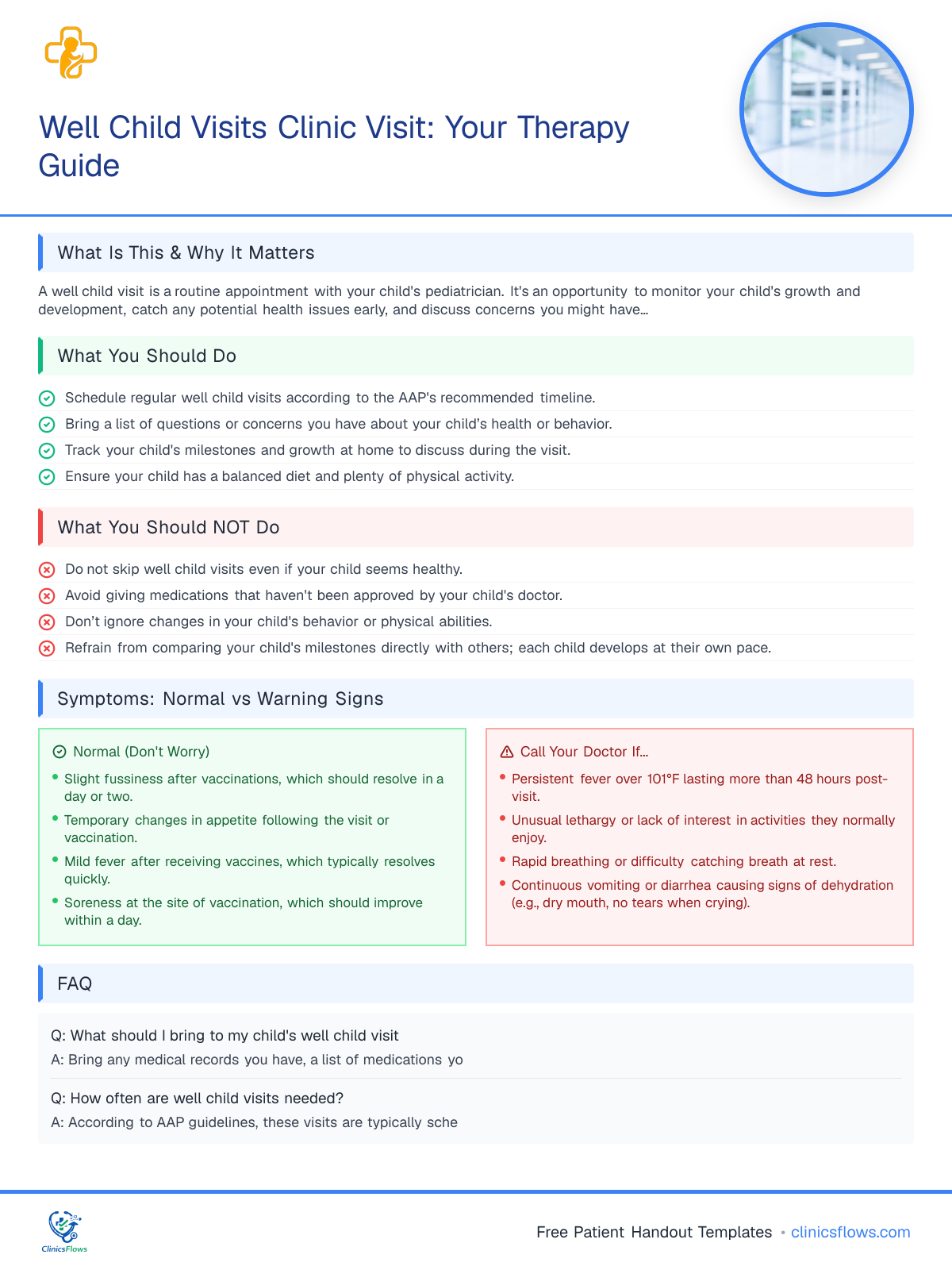 Well Child Visits Clinic Visit: Your Therapy Guide - patient handout preview