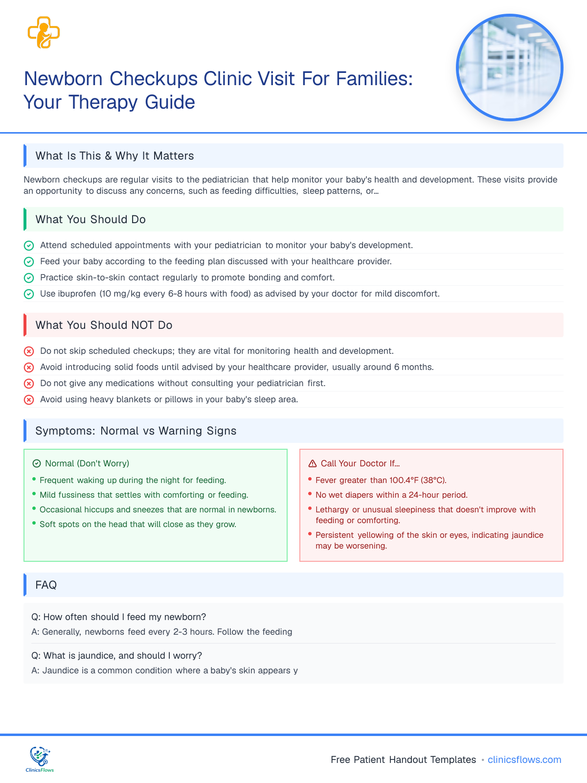 Newborn Checkups Clinic Visit For Families: Your Therapy Guide - patient handout preview