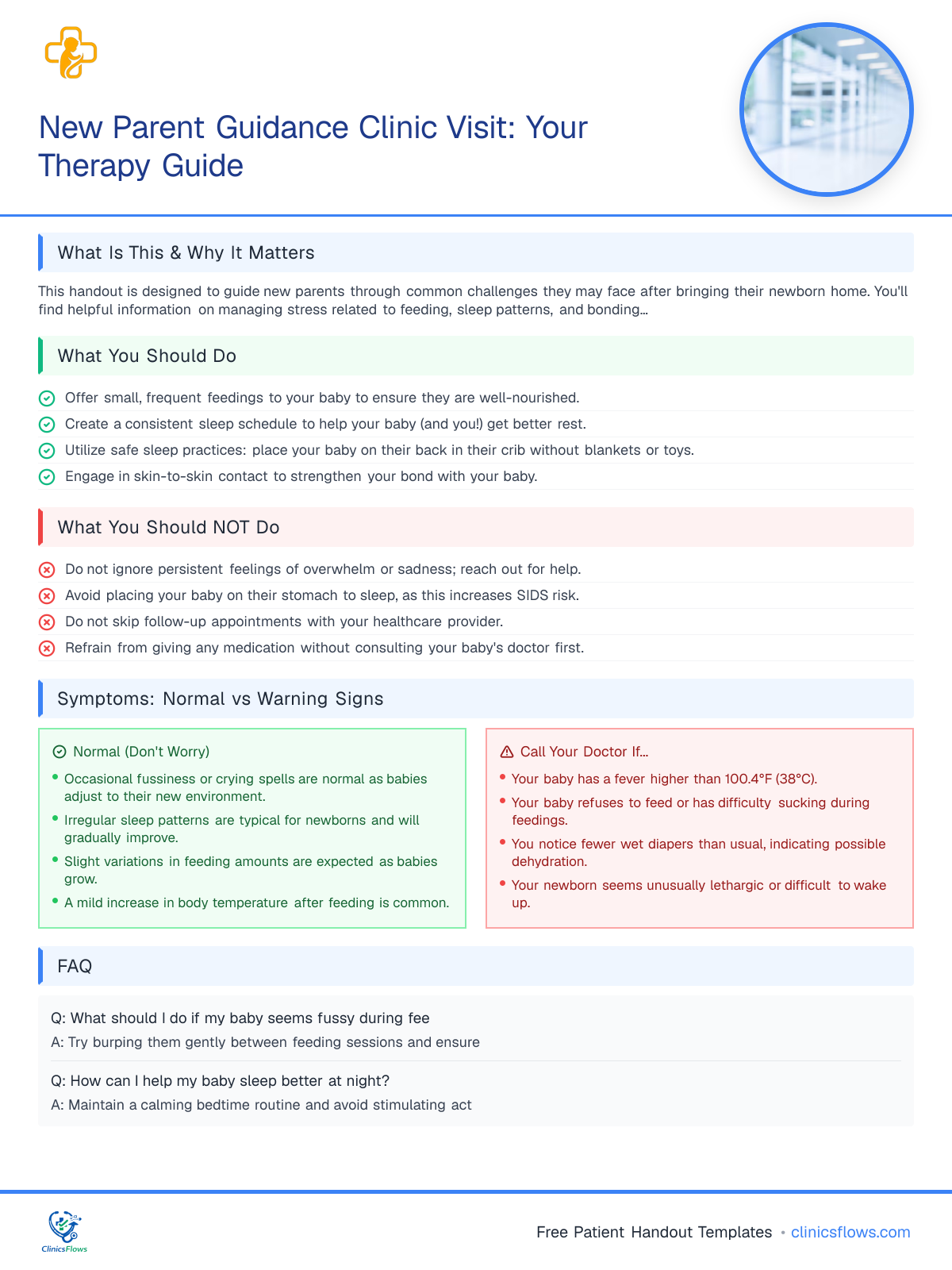 New Parent Guidance Clinic Visit: Your Therapy Guide - patient handout preview