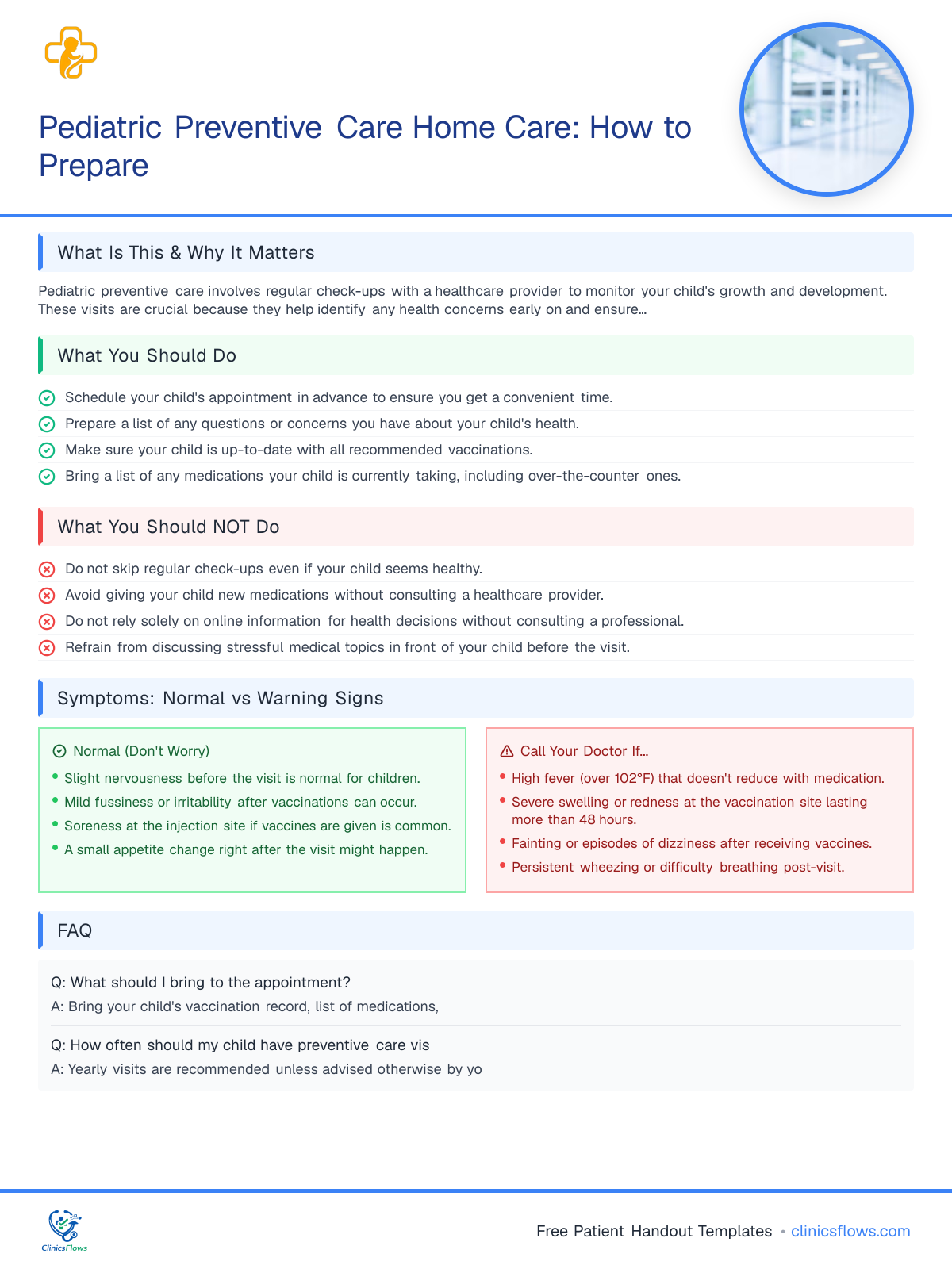 Pediatric Preventive Care Home Care: How to Prepare - patient handout preview