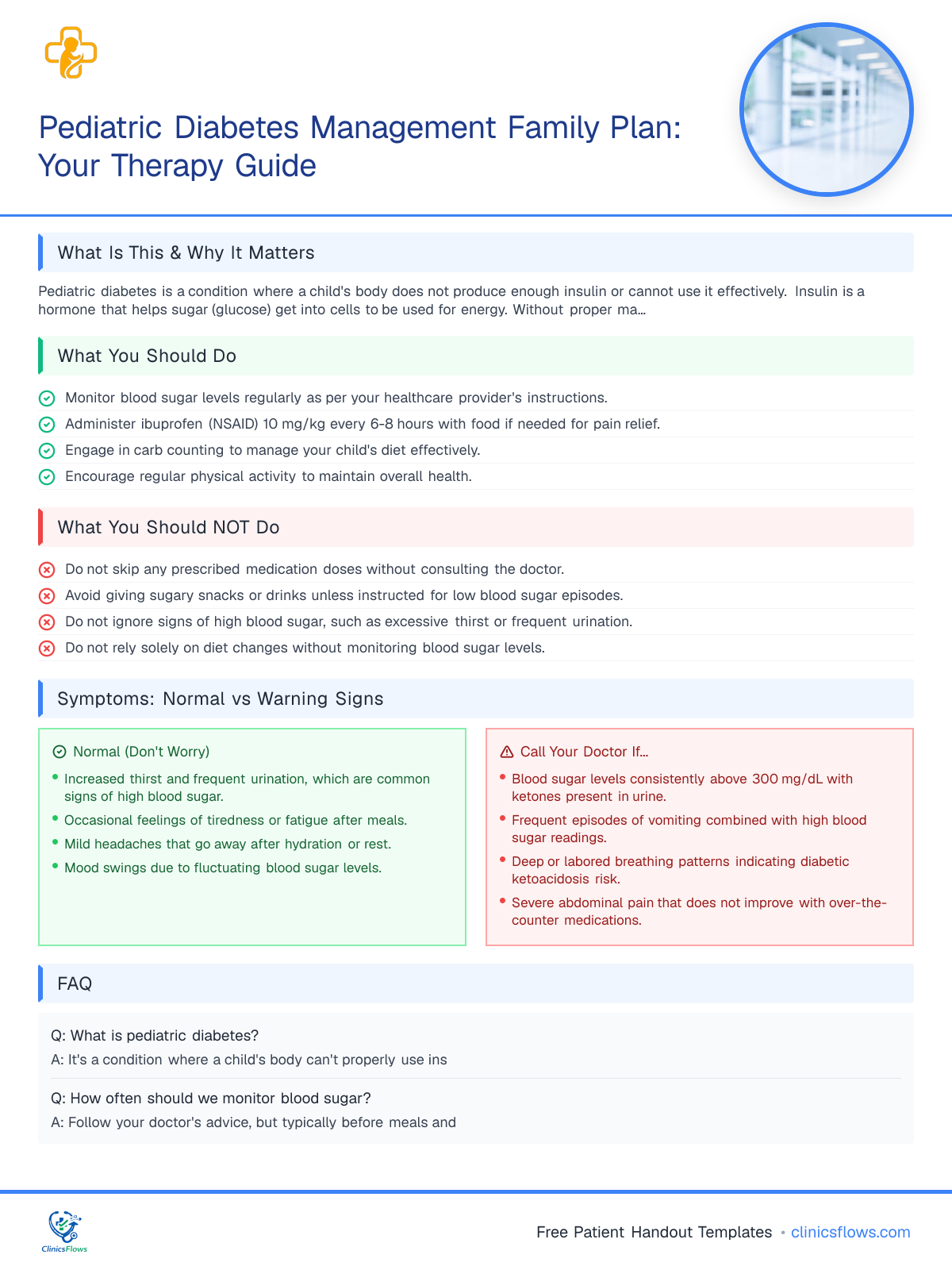 Pediatric Diabetes Management Family Plan: Your Therapy Guide - patient handout preview