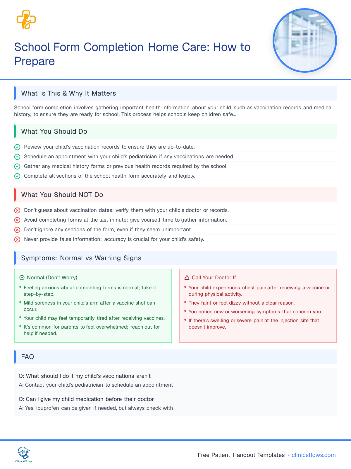 School Form Completion Home Care: How to Prepare - patient handout preview