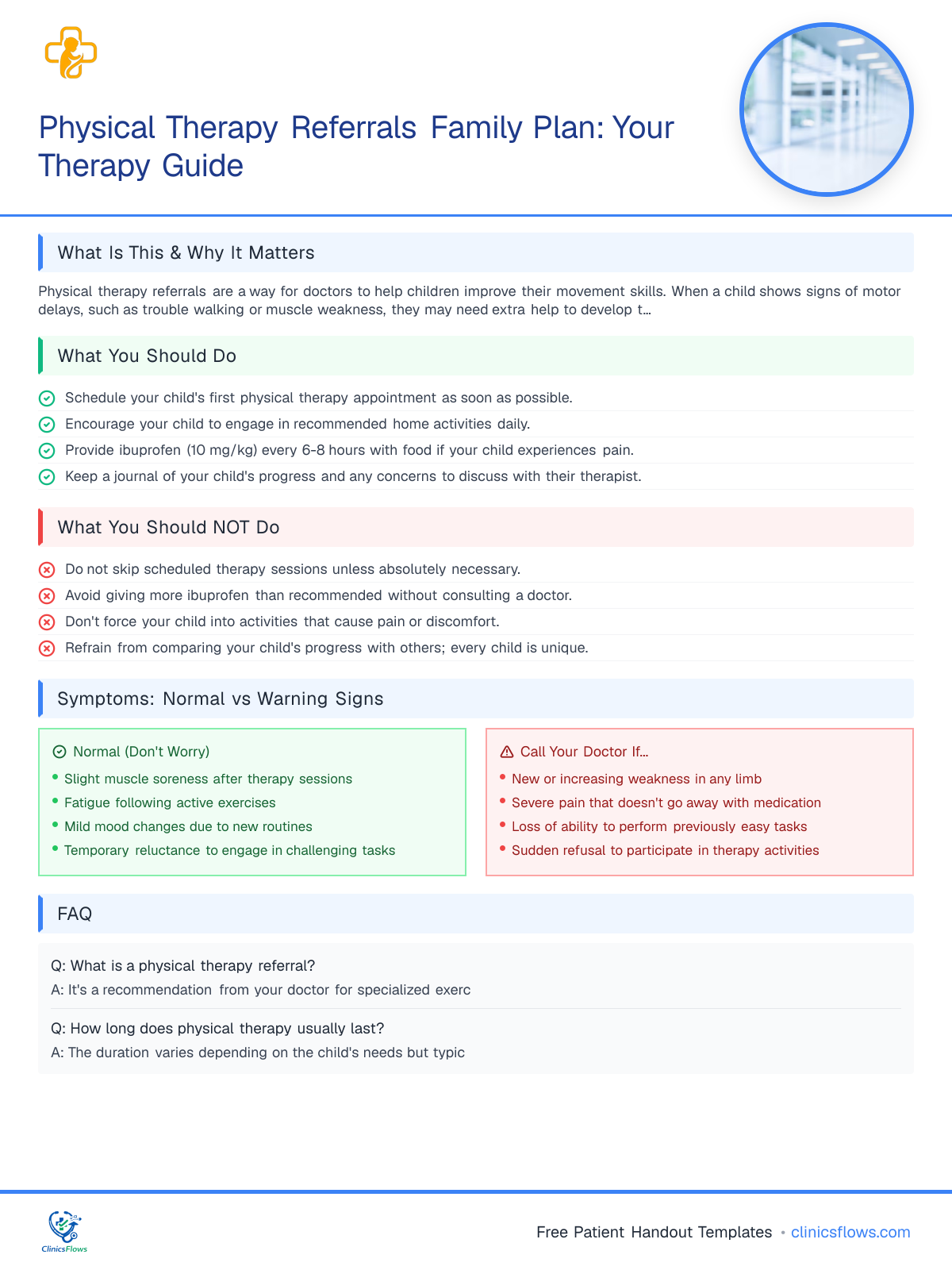 Physical Therapy Referrals Family Plan: Your Therapy Guide - patient handout preview