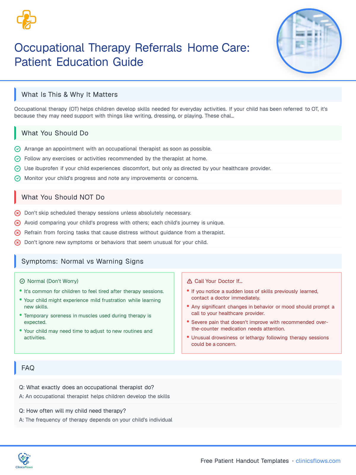 Occupational Therapy Referrals Home Care: Patient Education Guide - patient handout preview