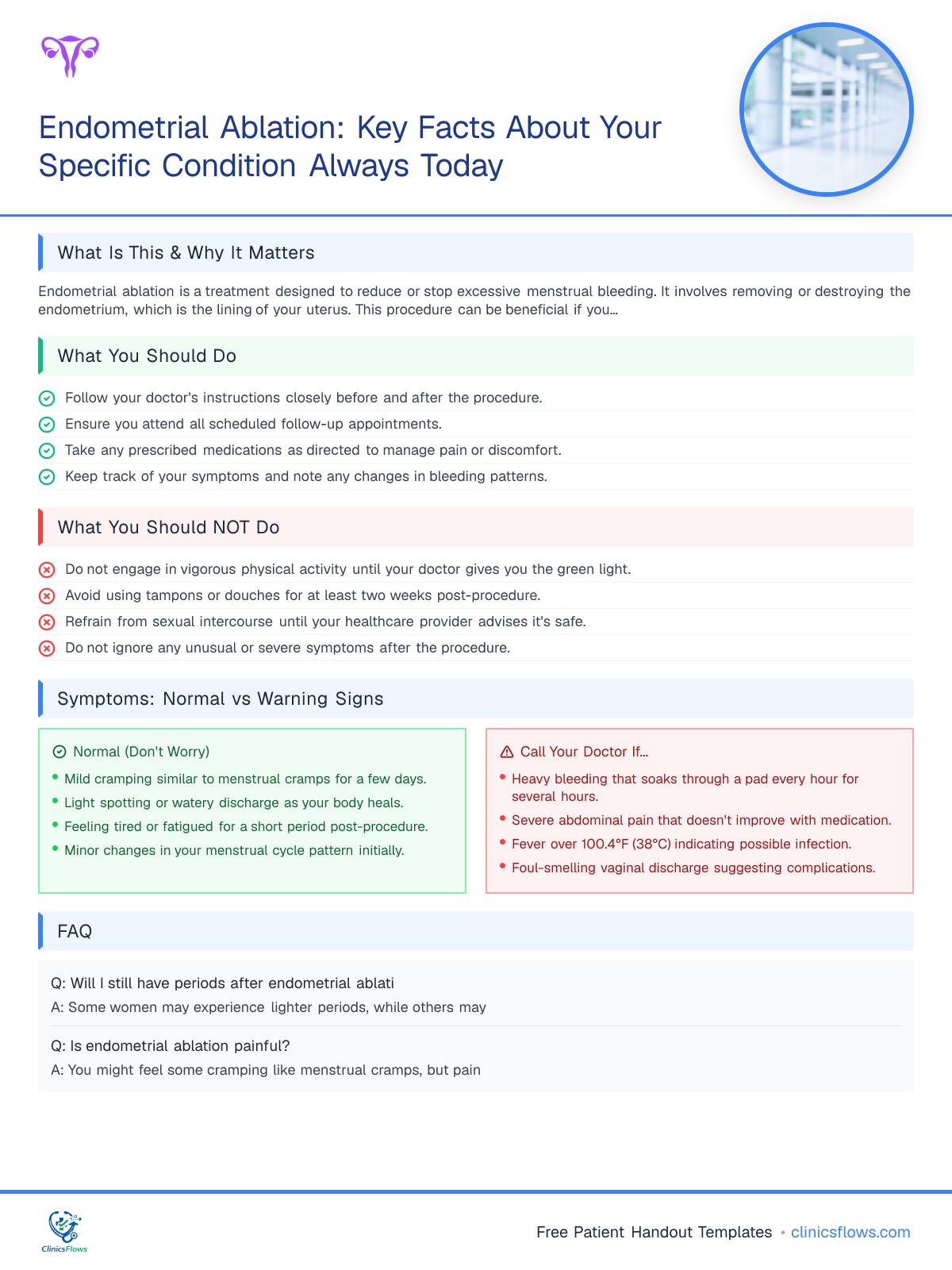 Endometrial Ablation: Key Facts About Your Specific Condition Always Today - patient handout preview