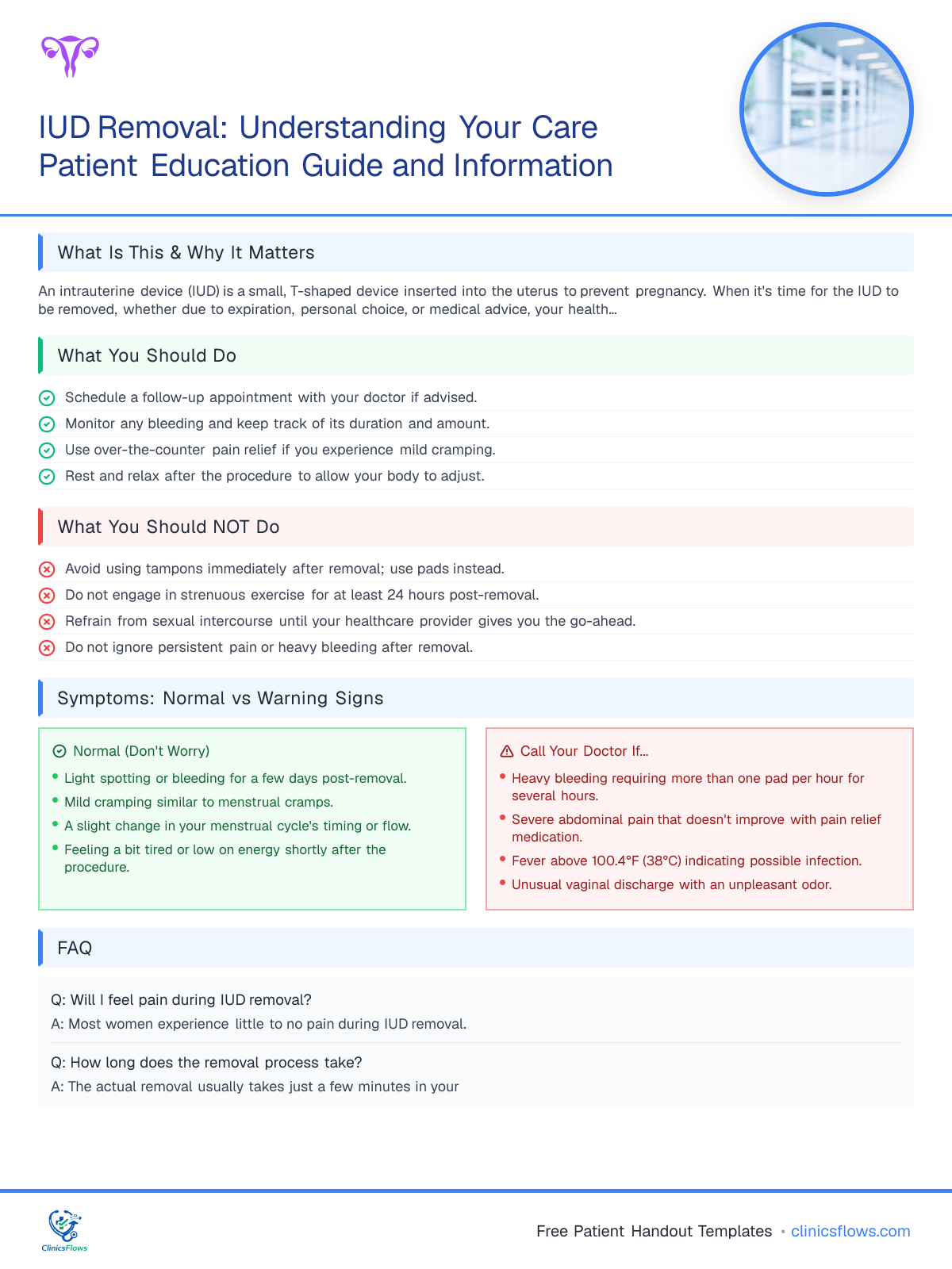 IUD Removal: Understanding Your Care Patient Education Guide and Information - patient handout preview