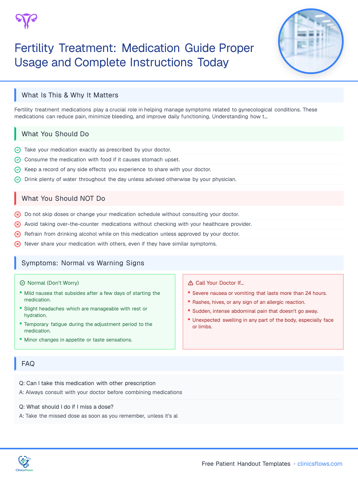 Fertility Treatment: Medication Guide Proper Usage and Complete Instructions Today - patient handout preview
