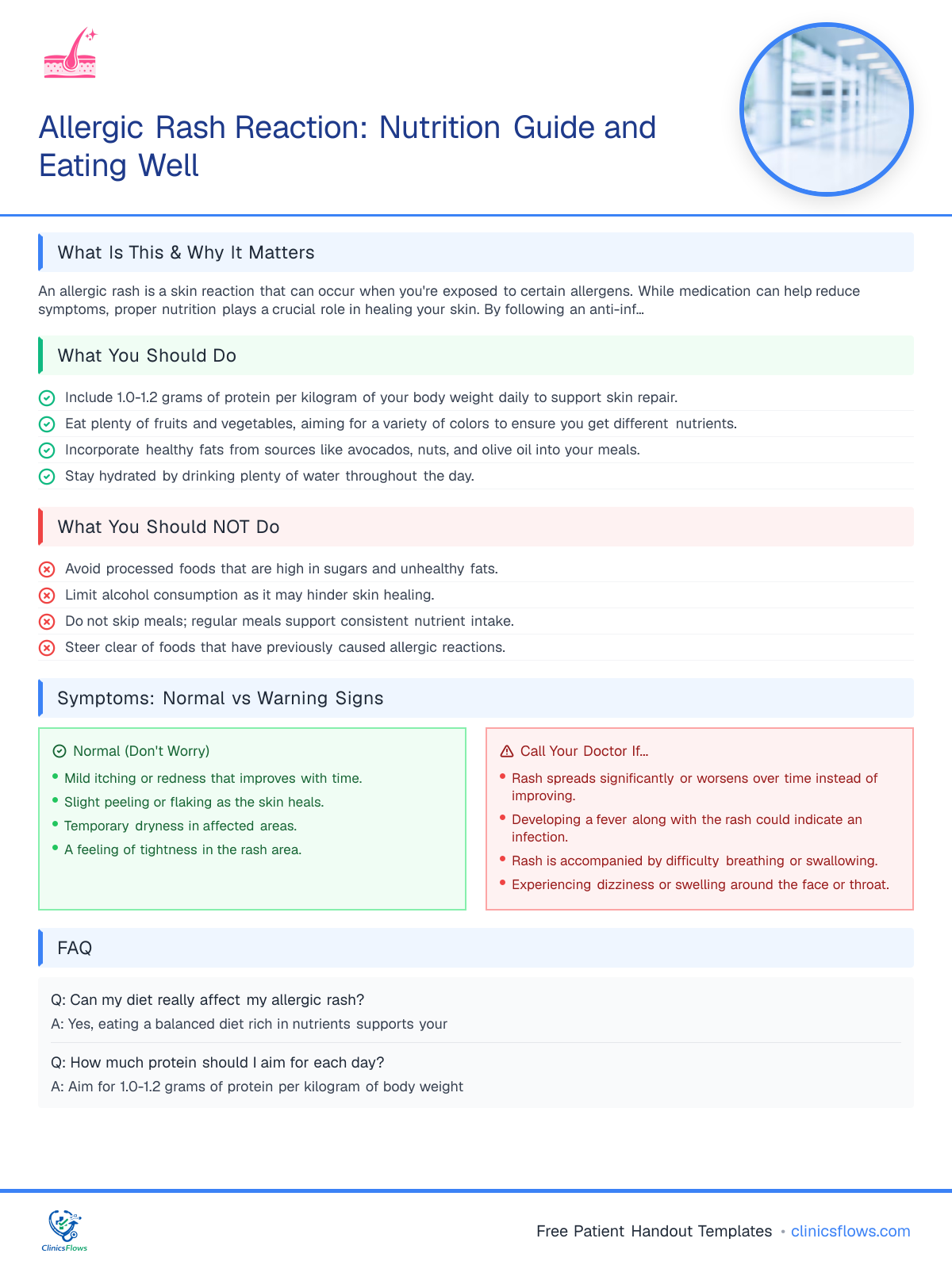 Allergic Rash Reaction: Nutrition Guide and Eating Well - patient handout preview