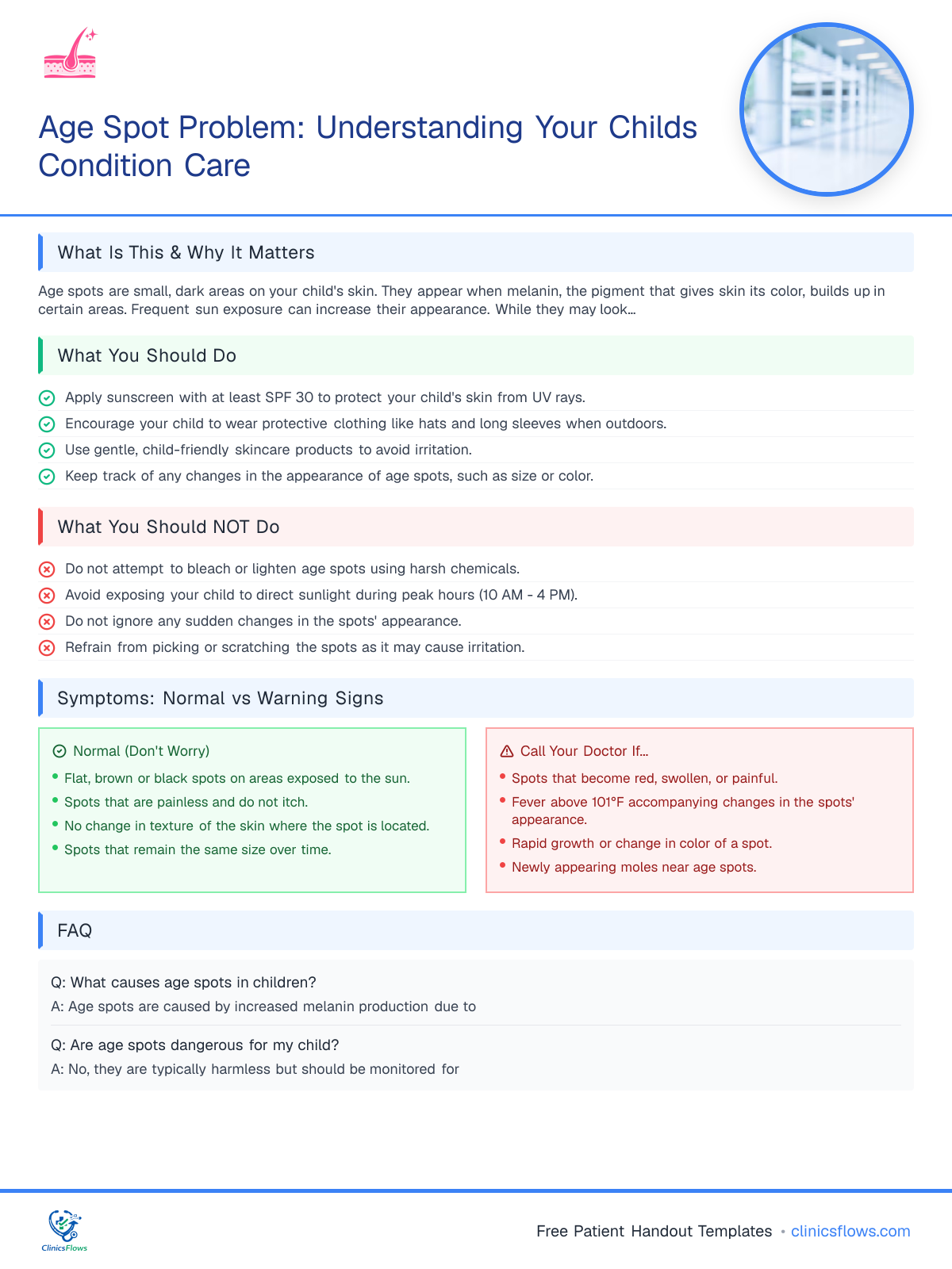 Age Spot Problem: Understanding Your Childs Condition Care - patient handout preview