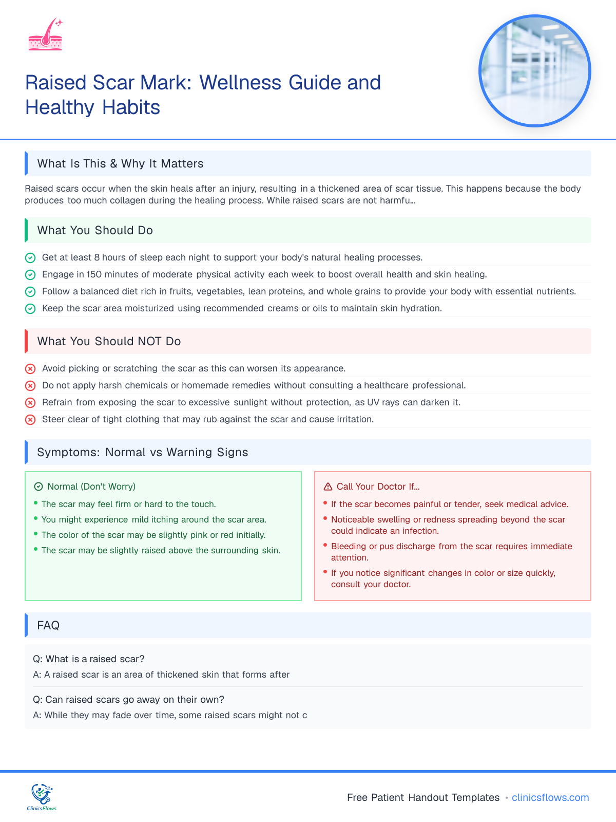 Raised Scar Mark: Wellness Guide and Healthy Habits - patient handout preview