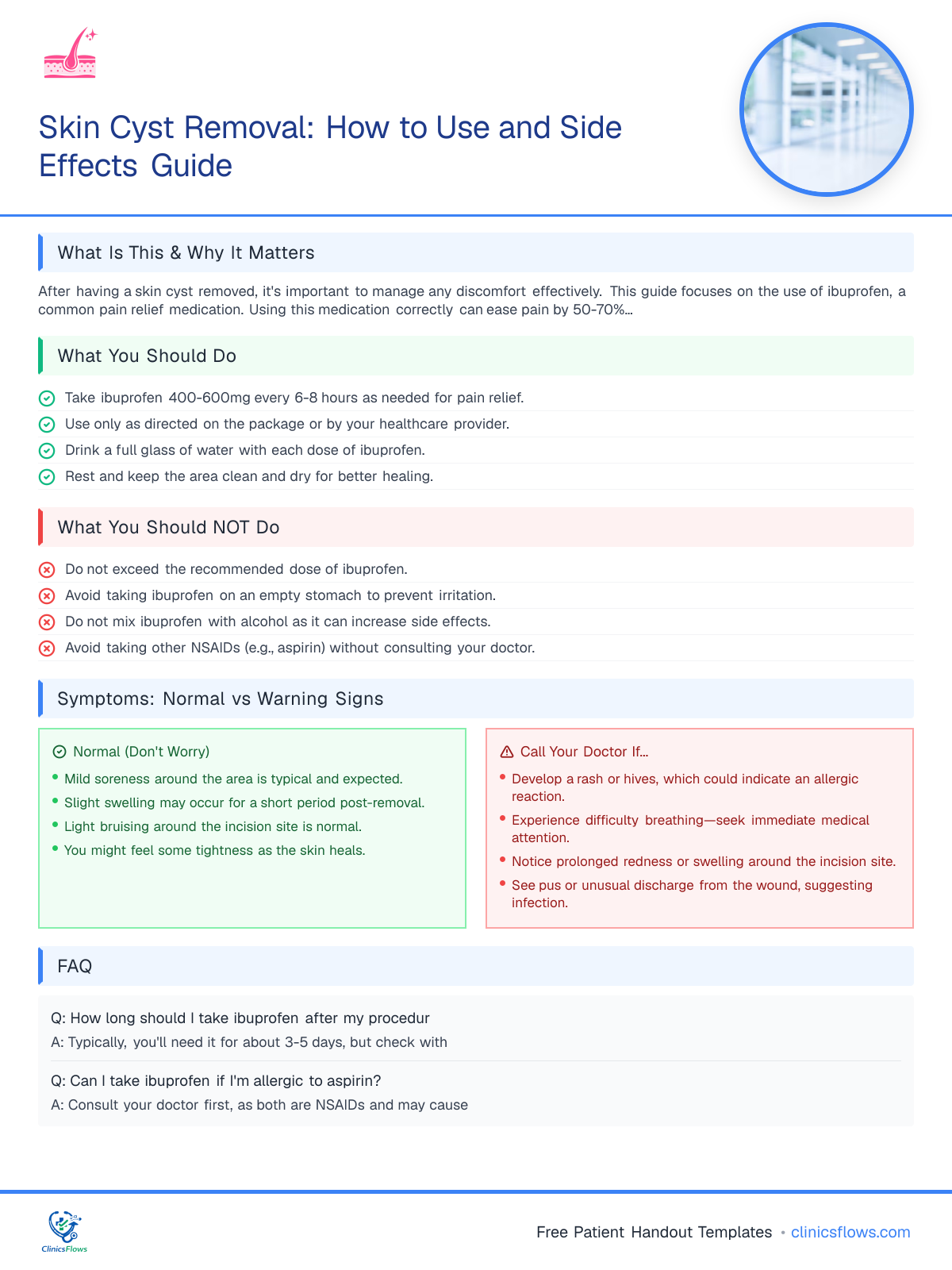 Skin Cyst Removal: How to Use and Side Effects Guide - patient handout preview