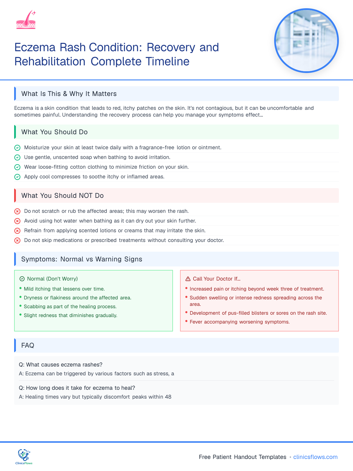Eczema Rash Condition: Recovery and Rehabilitation Complete Timeline - patient handout preview