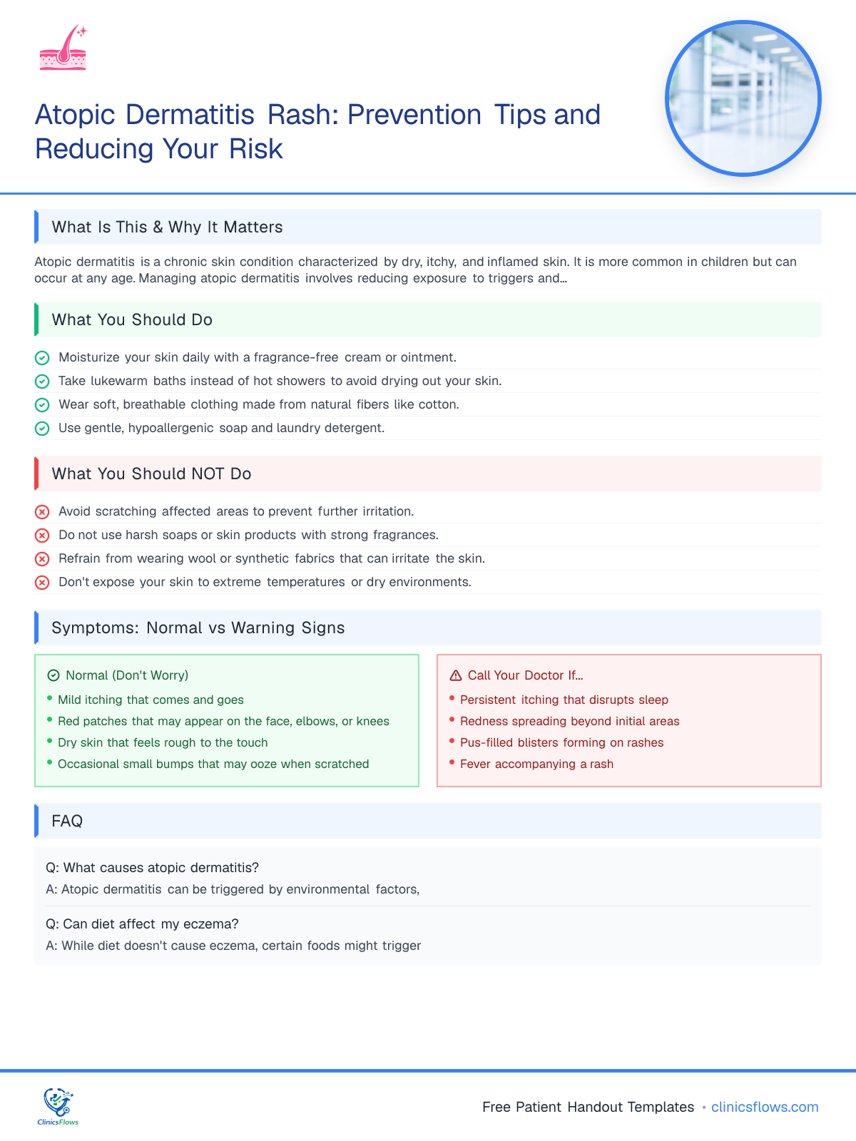 Atopic Dermatitis Rash: Prevention Tips and Reducing Your Risk - patient handout preview