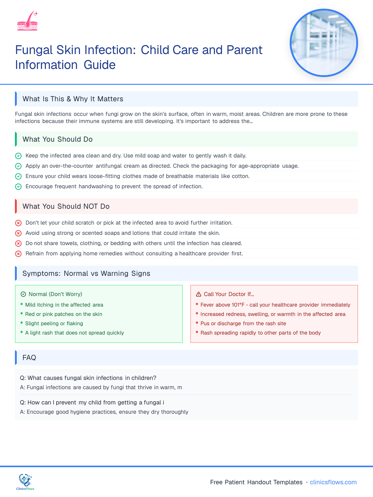 Fungal Skin Infection: Child Care and Parent Information Guide - patient handout preview