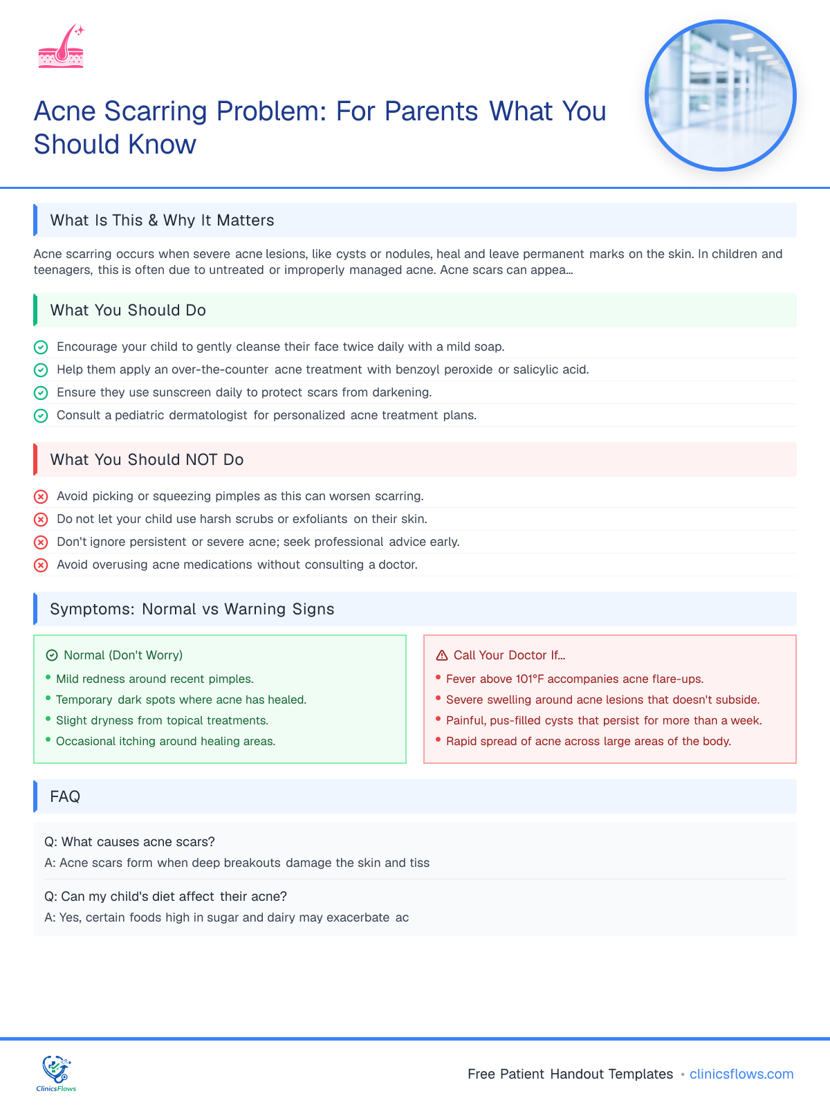 Acne Scarring Problem: For Parents What You Should Know - patient handout preview