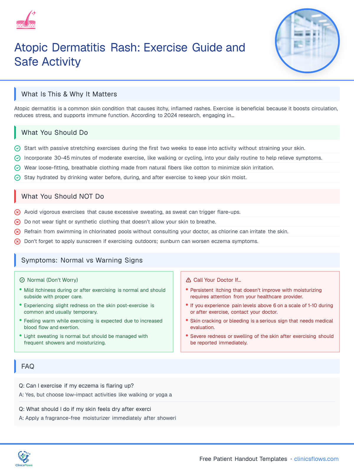 Atopic Dermatitis Rash: Exercise Guide and Safe Activity - patient handout preview