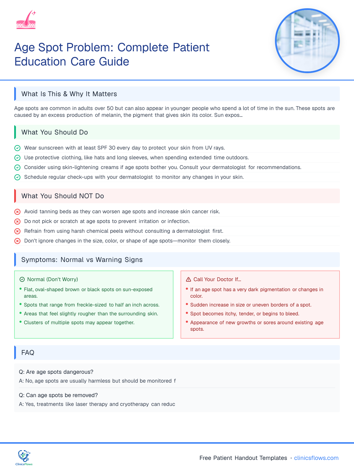 Age Spot Problem: Complete Patient Education Care Guide - patient handout preview