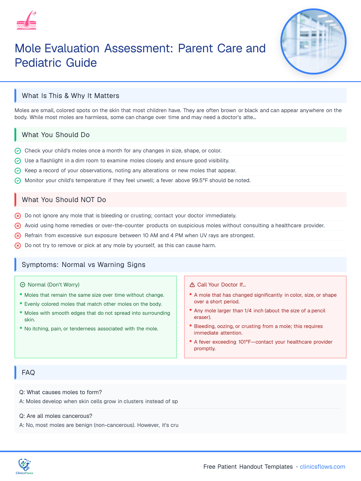 Mole Evaluation Assessment: Parent Care and Pediatric Guide - patient handout preview